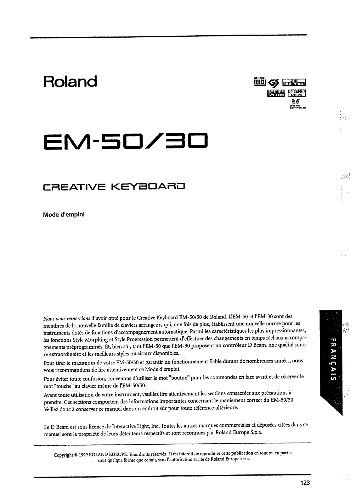ROLAND EM-50 User Manual