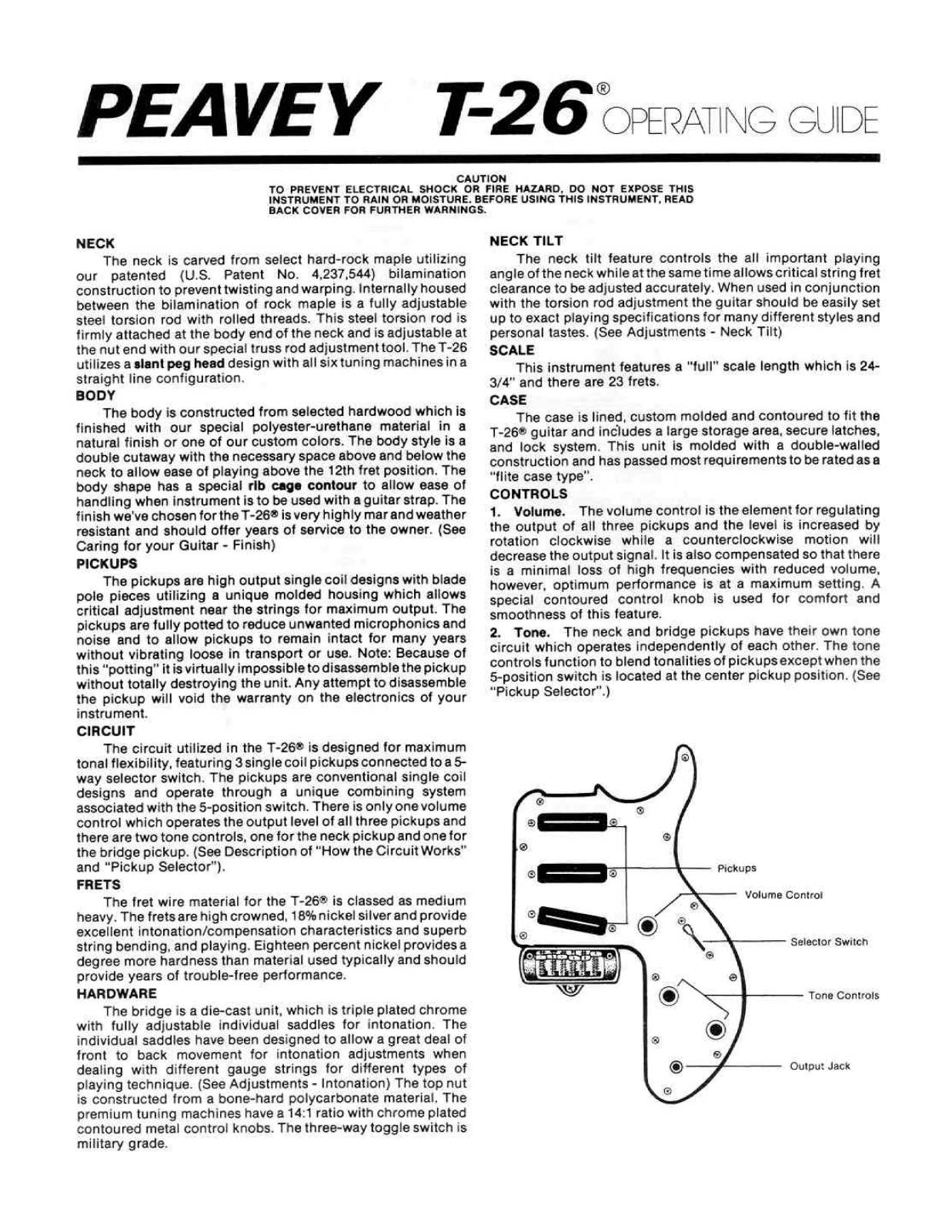 Peavey T-26 User Manual