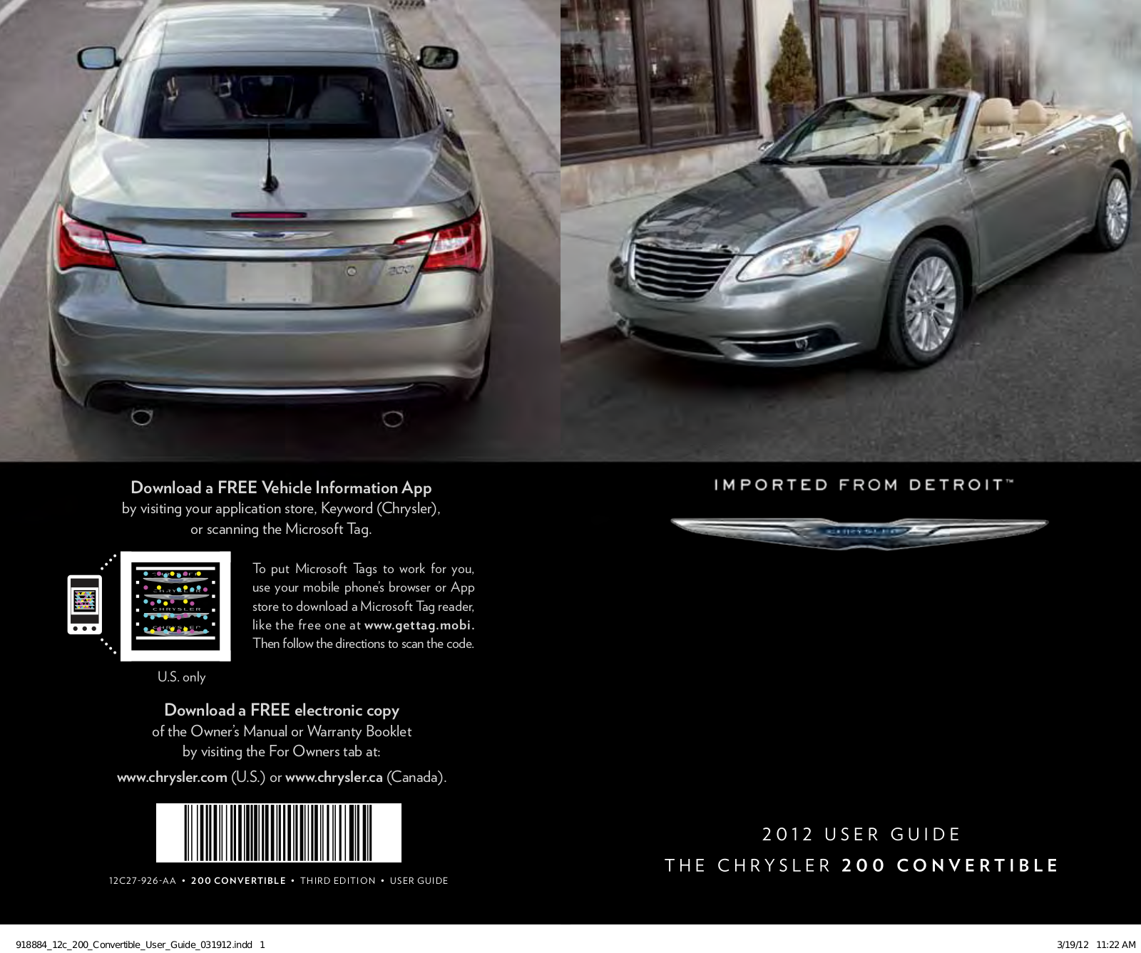 Chrysler 200 Convertible -   2012 User Manual