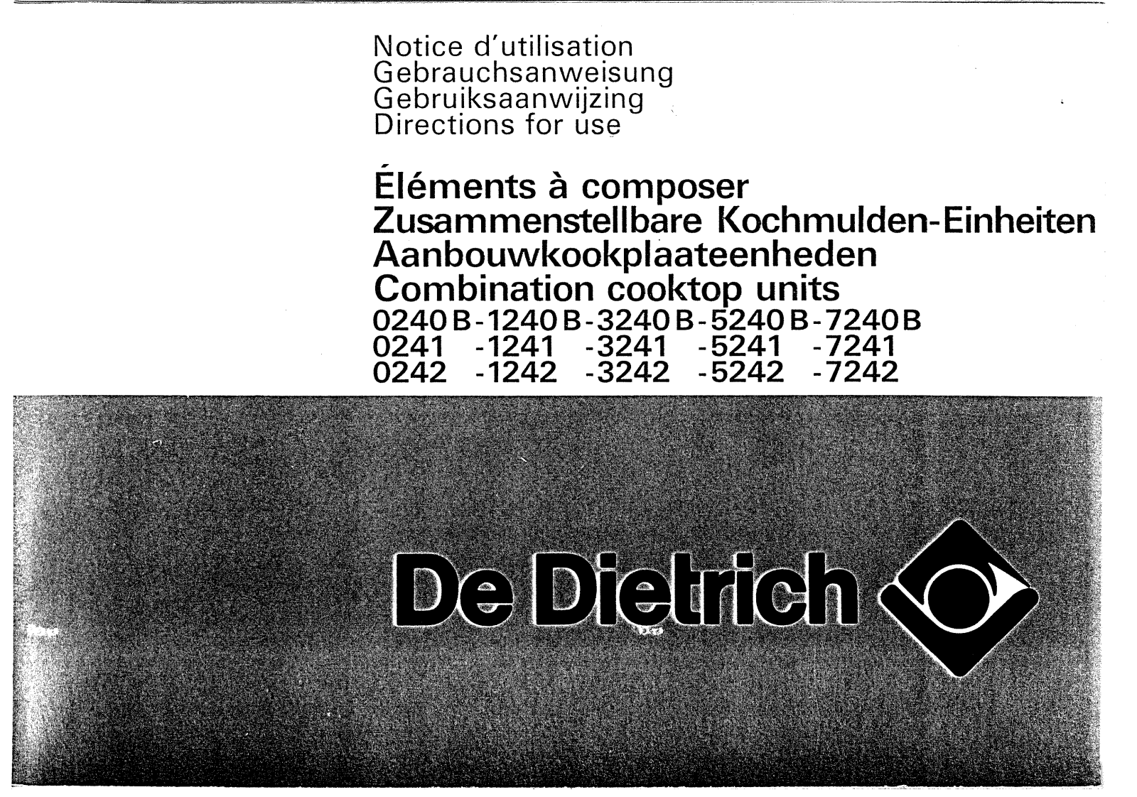 De dietrich 241, 3240B, 3242, 240B, 1242 User Manual