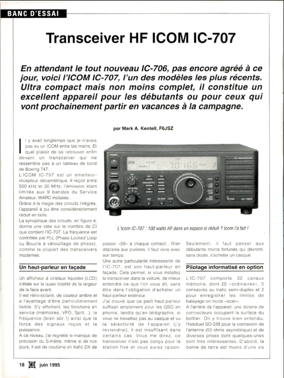 ICOM IC-707 review