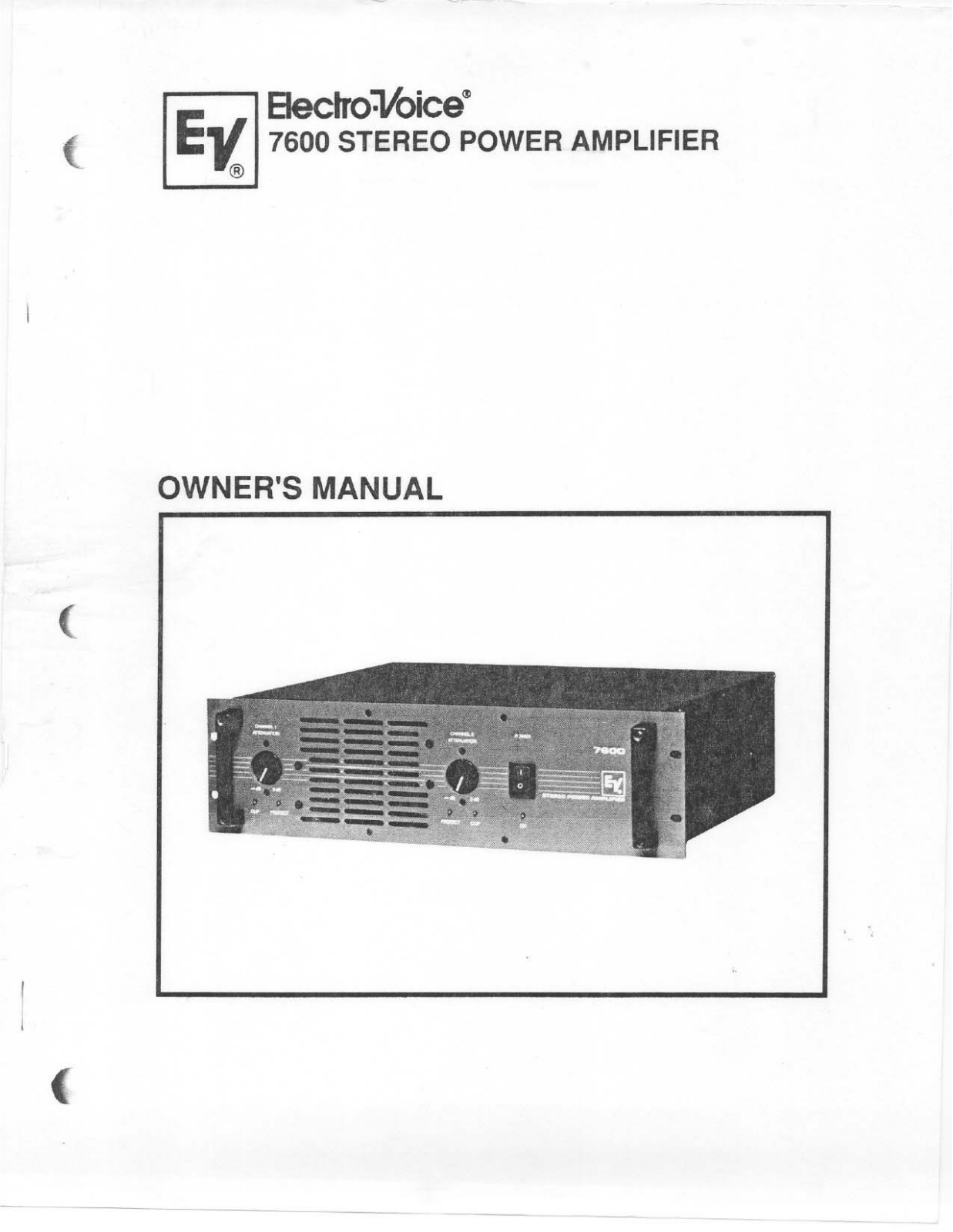 Electro-Voice 7600 User Manual