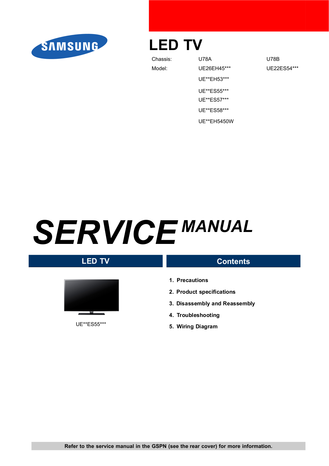 Samsung UE40EH5300WXZG Datasheet - ManualMachine.com