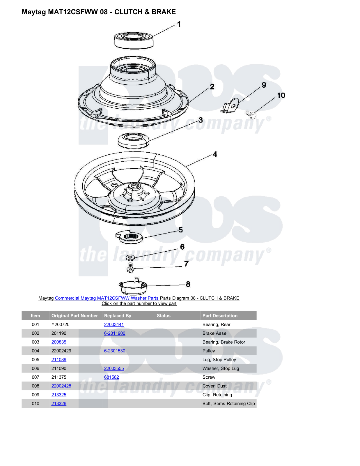 Maytag MAT12CSFWW Parts Diagram