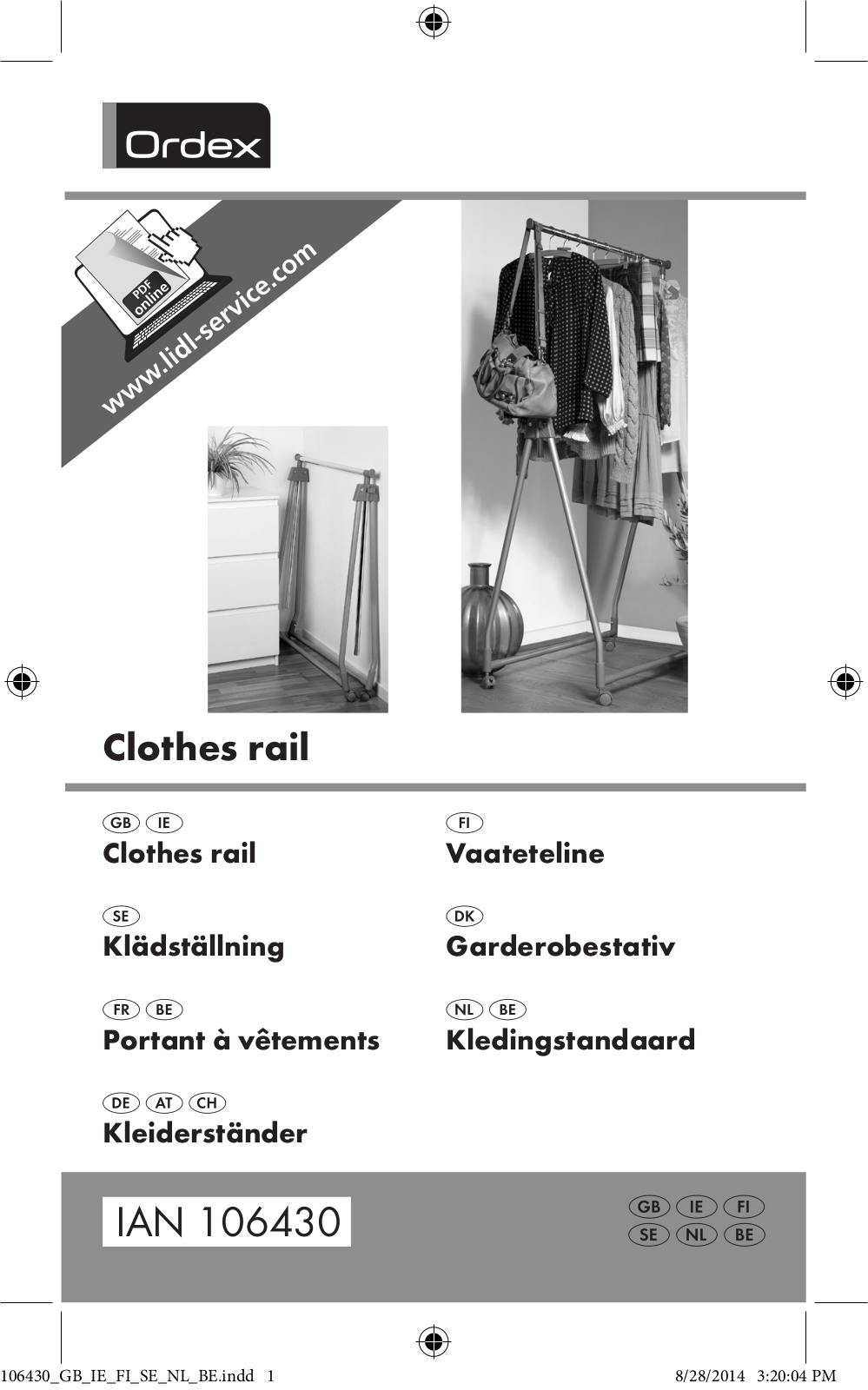 Ordex Clothes rail User Manual