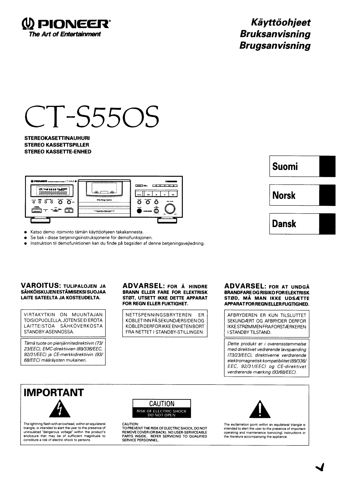 Pioneer CTS-550 Service manual