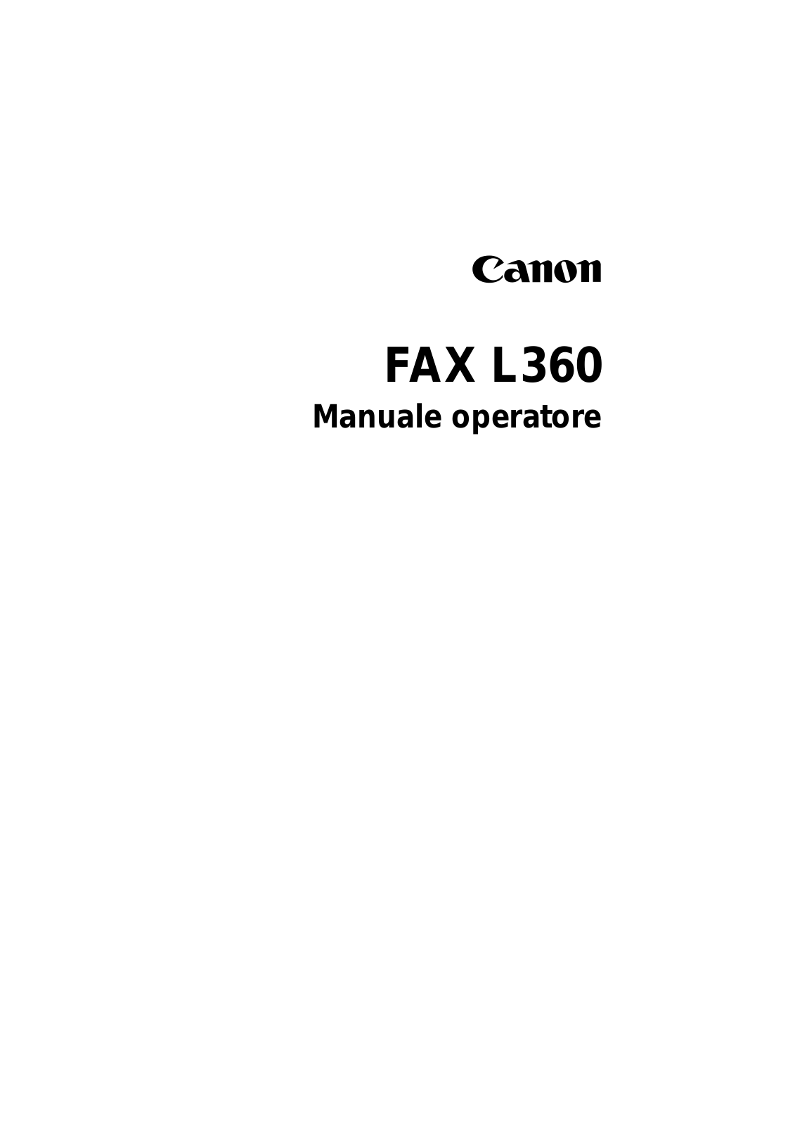 Canon FAX-L360 User Manual