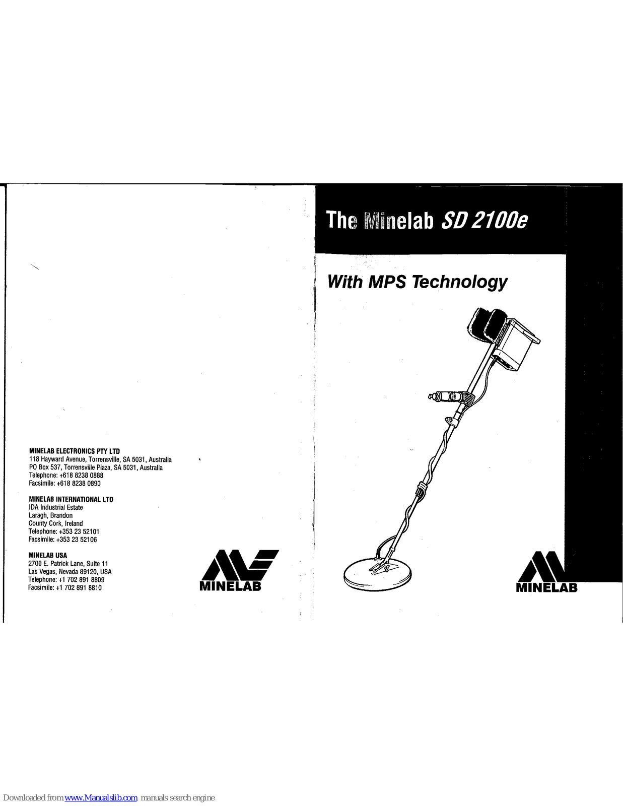 Minelab SD 2100e Owner's Manual