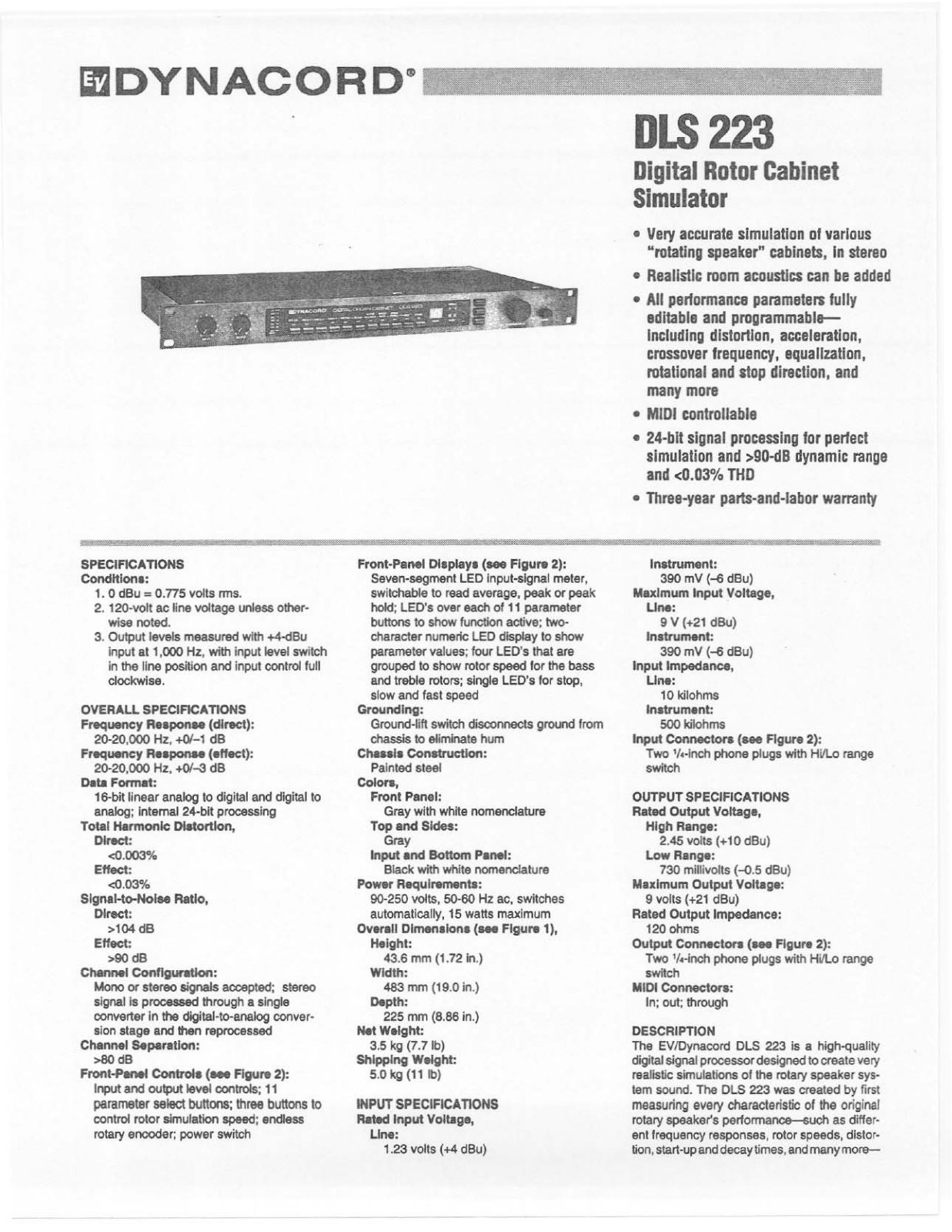 Dynacord DLS-223 Brochure