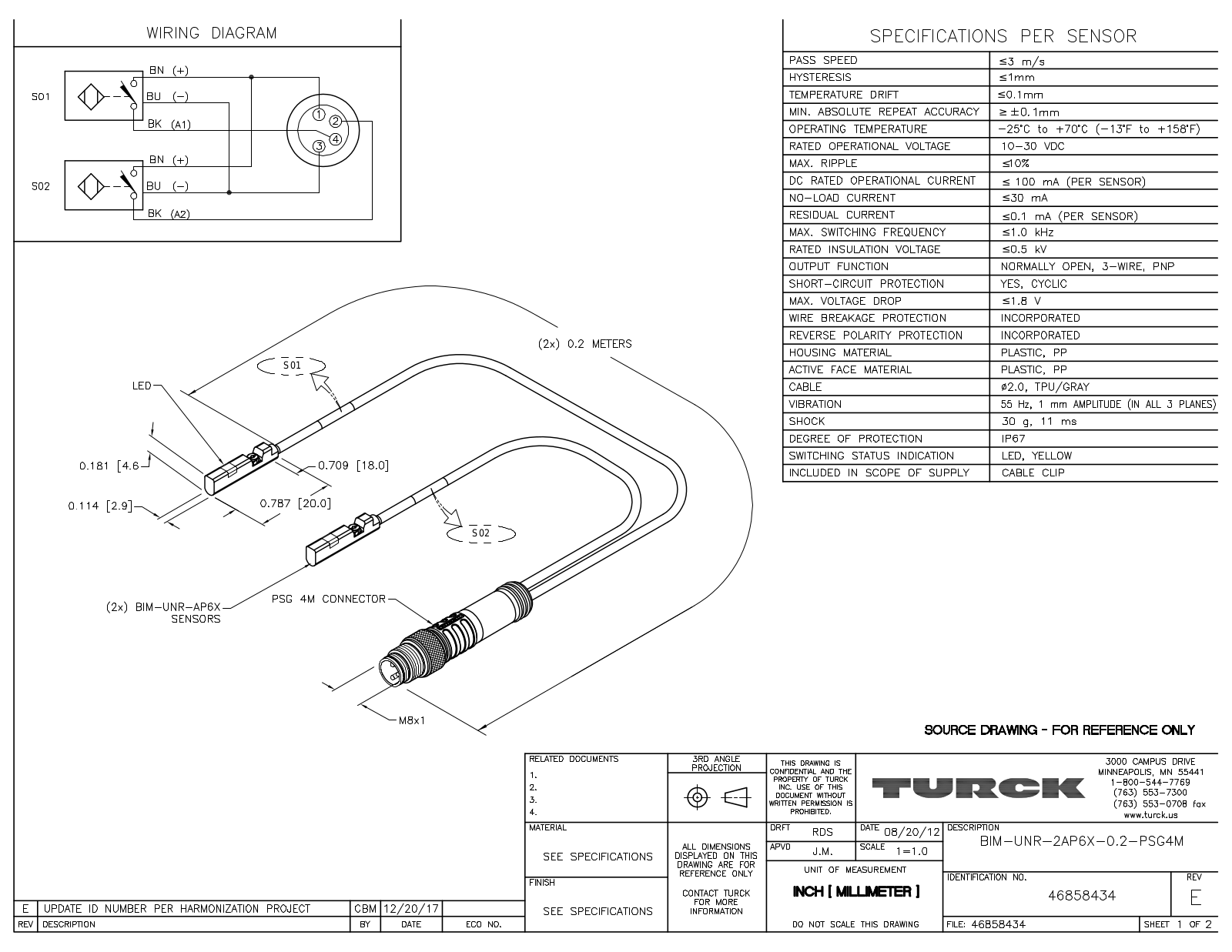 Turck BIM-UNR-2AP6X-0.2-PSG4M Data Sheet