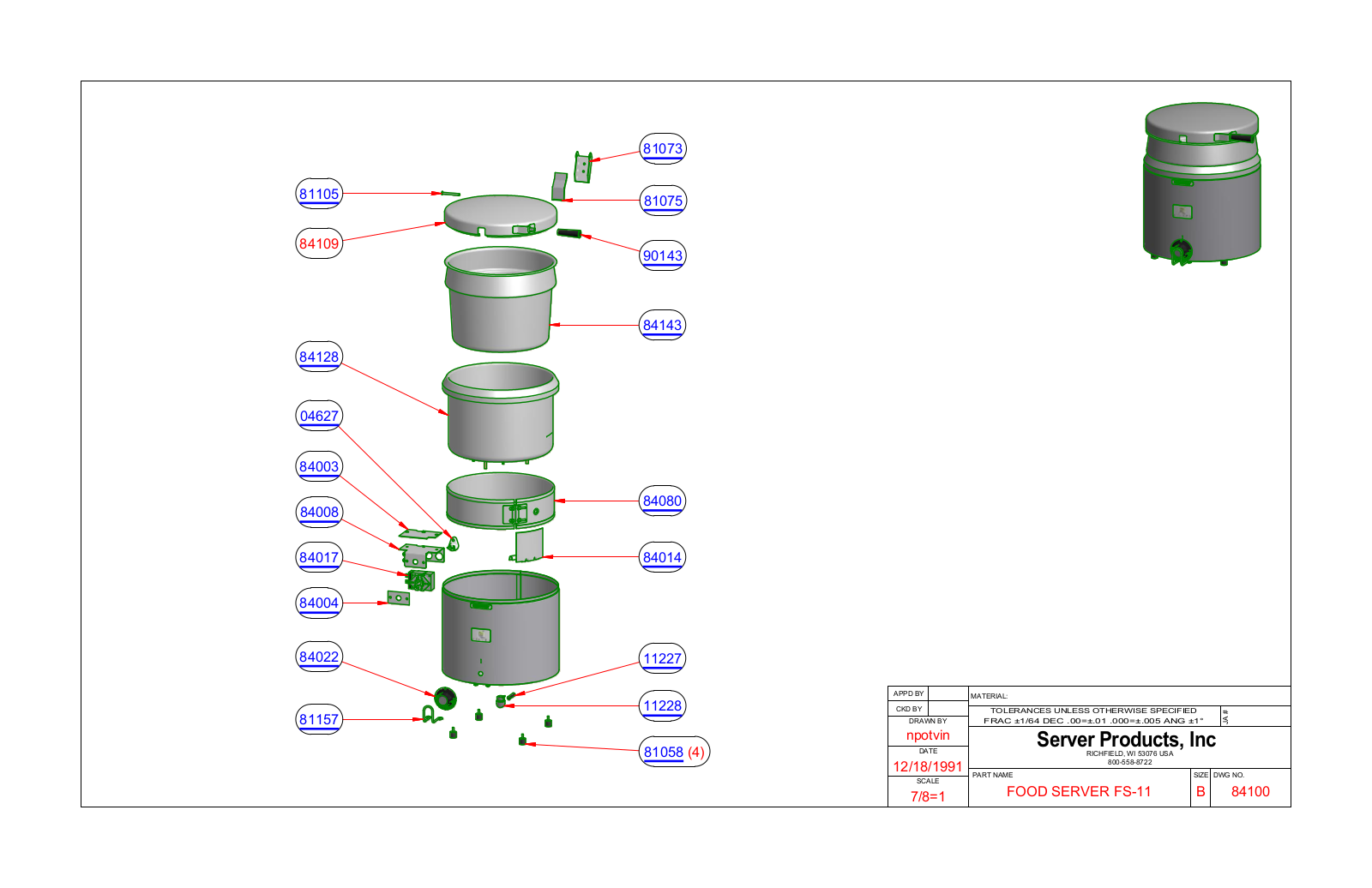 Server 84100 Parts Manual