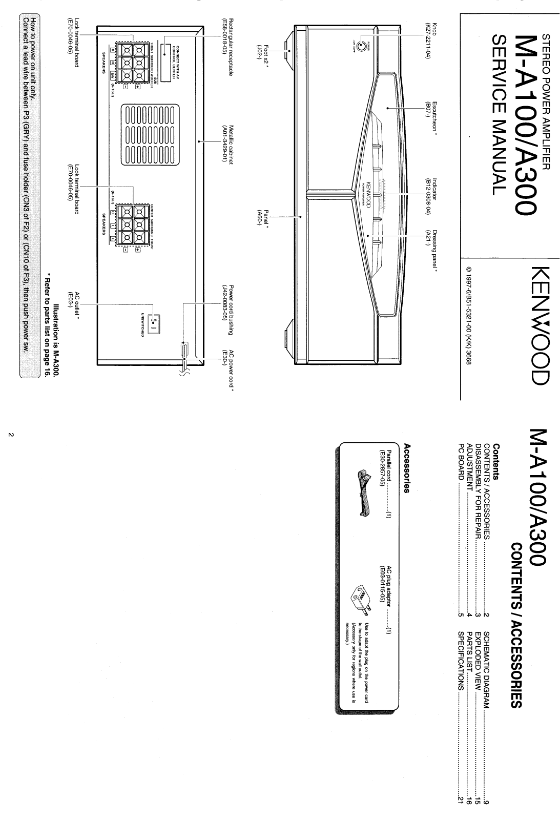 Kenwood MA-100 Service manual