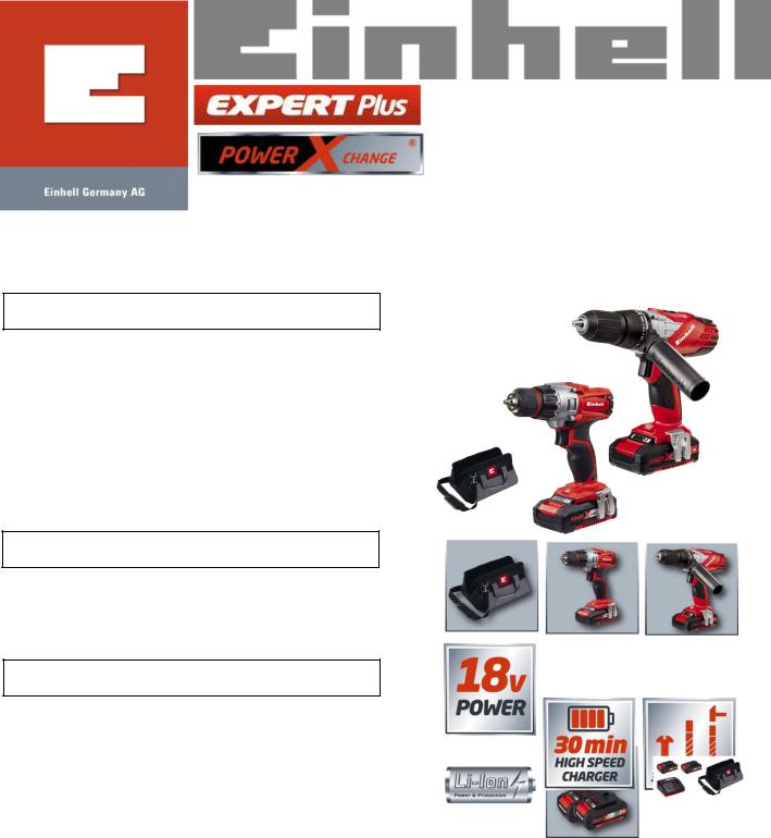 Einhell 18V Cordless Drill Twin Pack Instruction manual