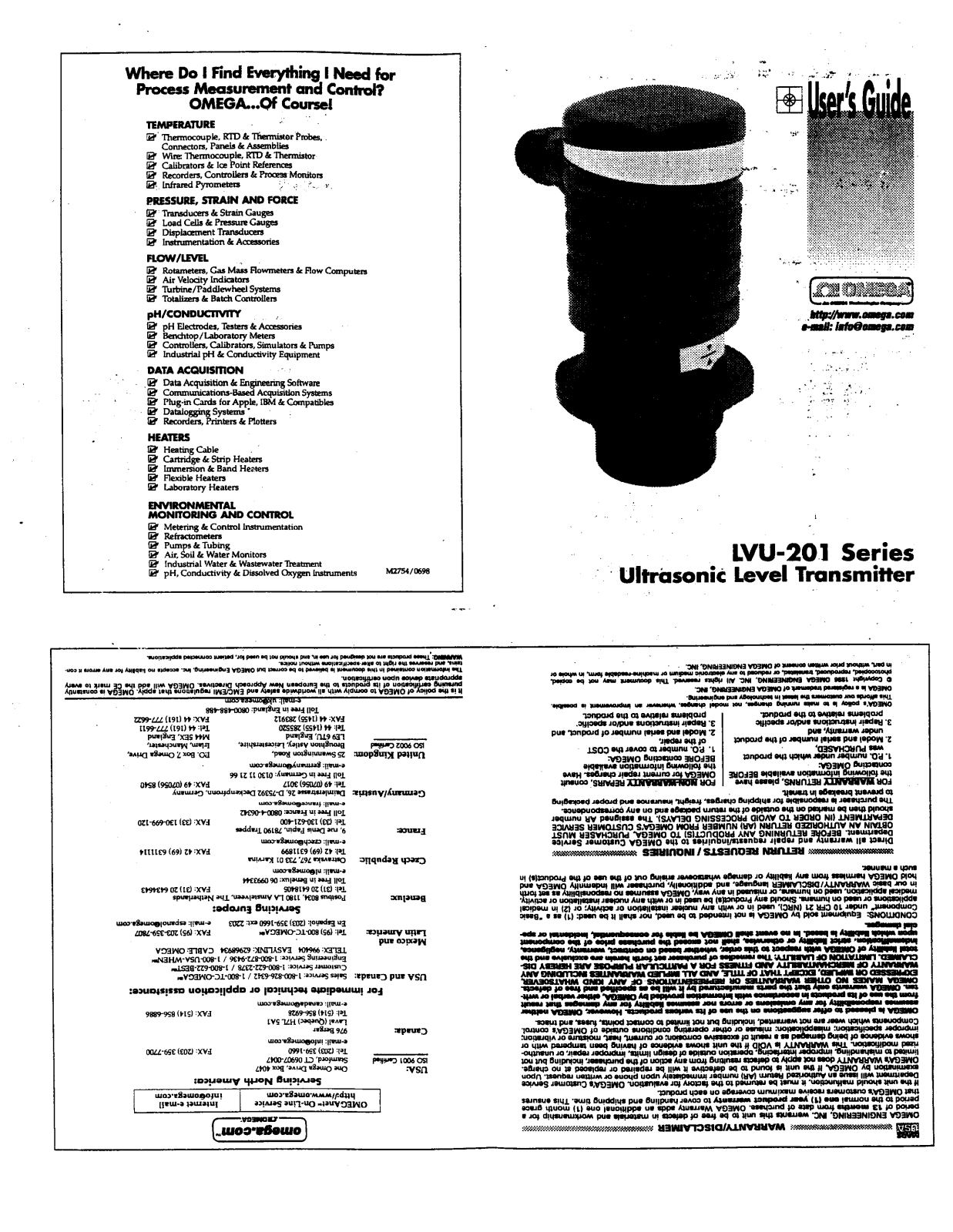 Omega LVU-201, LVU201A User guide - ManualMachine.com