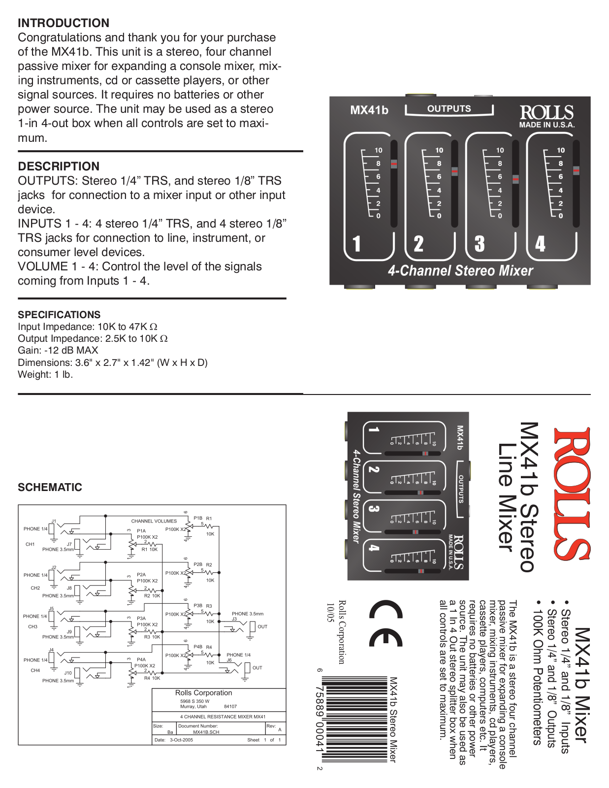 Rolls MX41b User Manual - ManualMachine.com