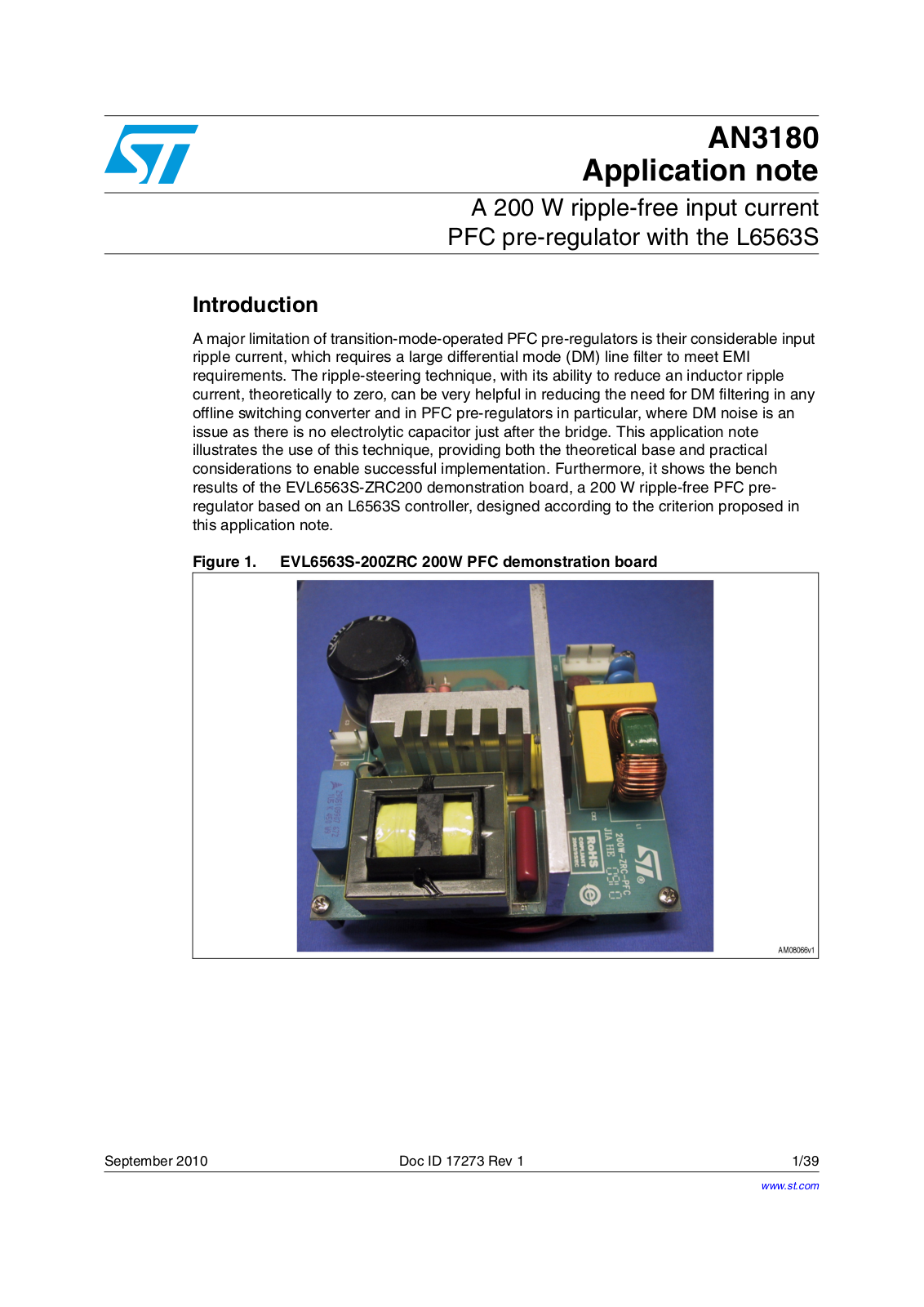 ST AN3180 Application note