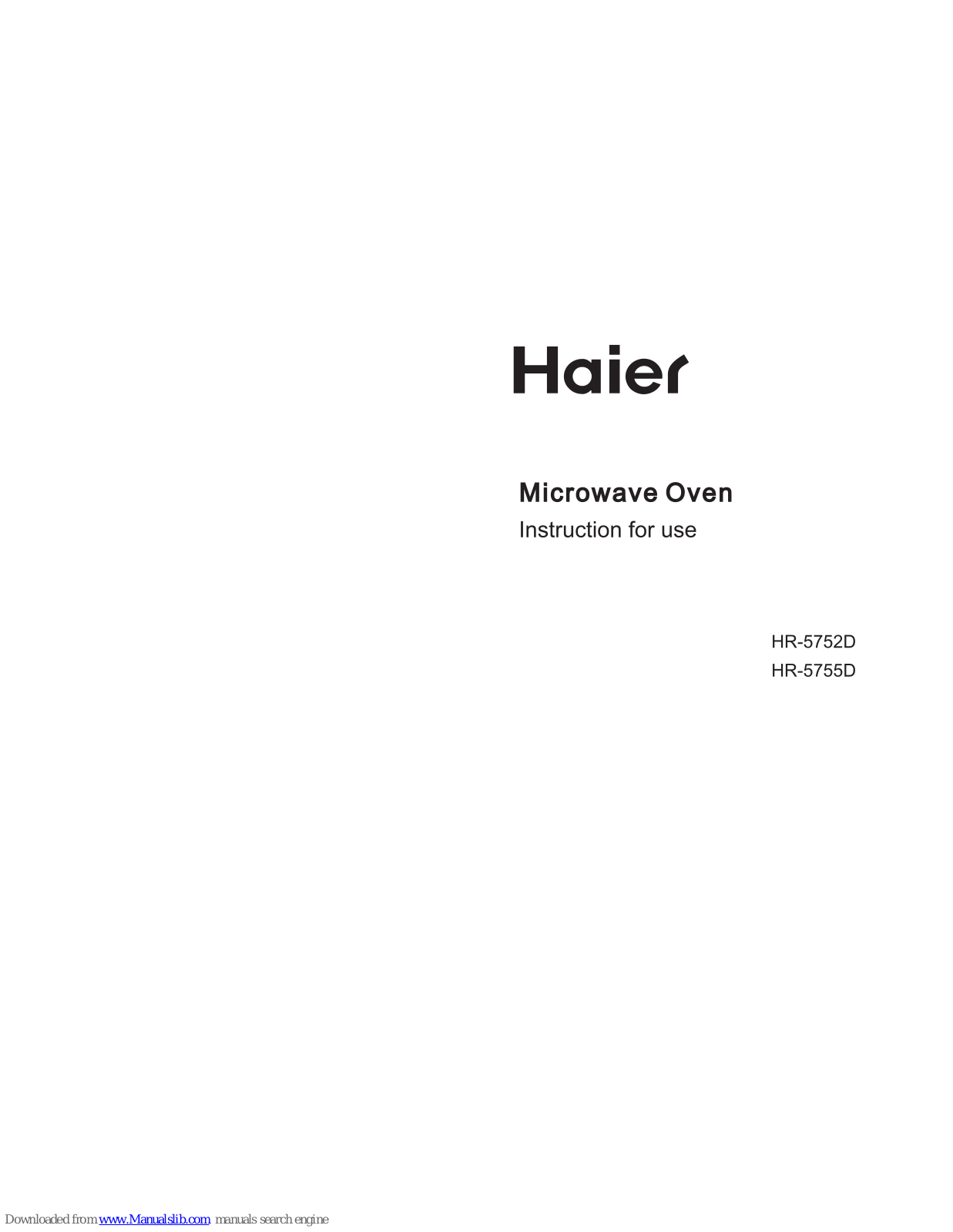 Haier HR-5755D Instructions For Use Manual