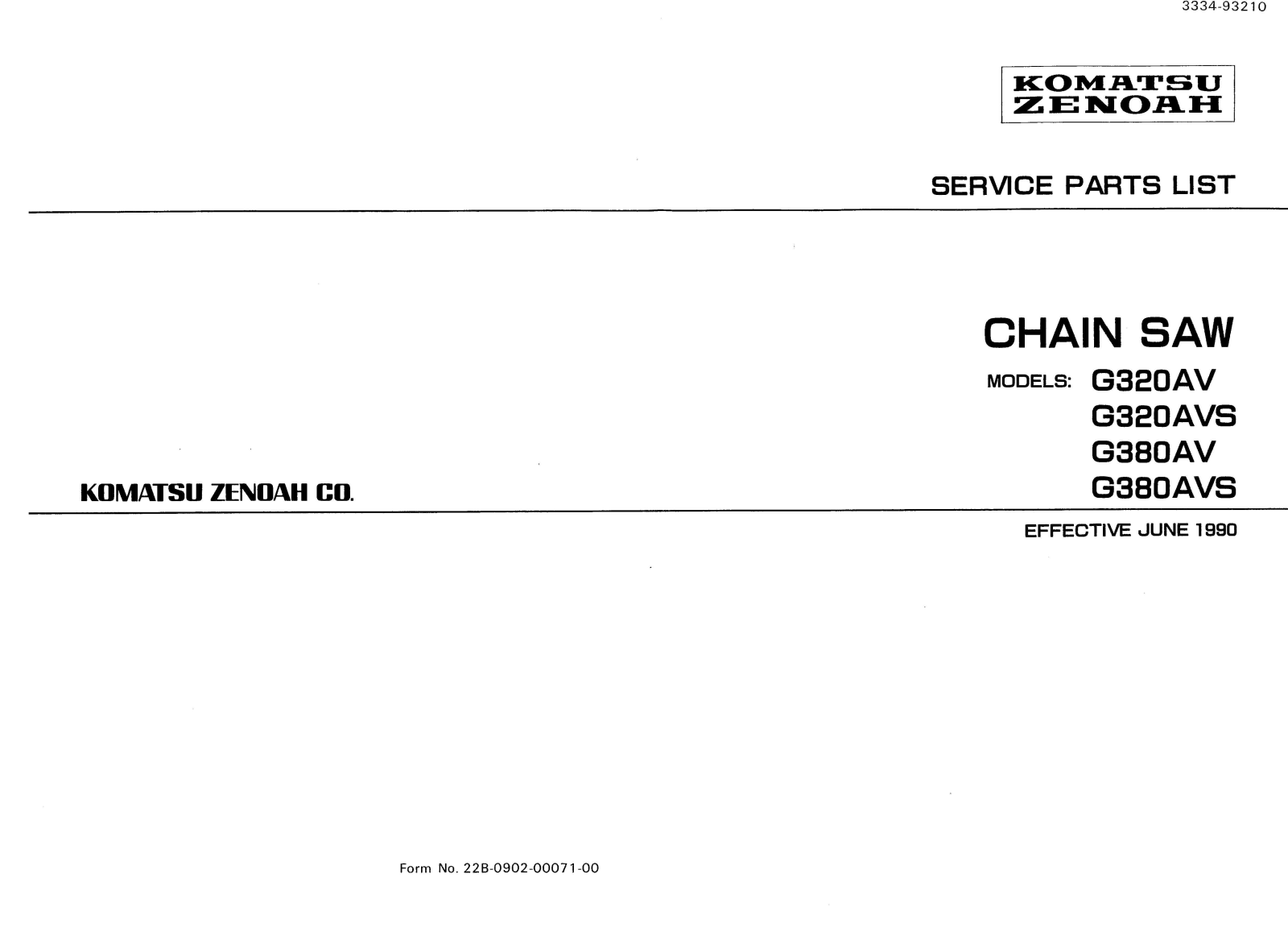 Zenoah G380AV, G320AVS, G380AVS, G320AV User Manual