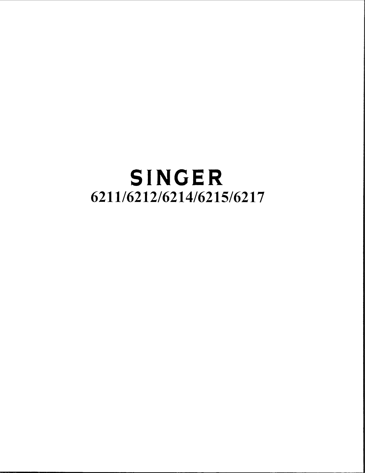 SINGER 6211, 6214, 6215, 6217 User Manual