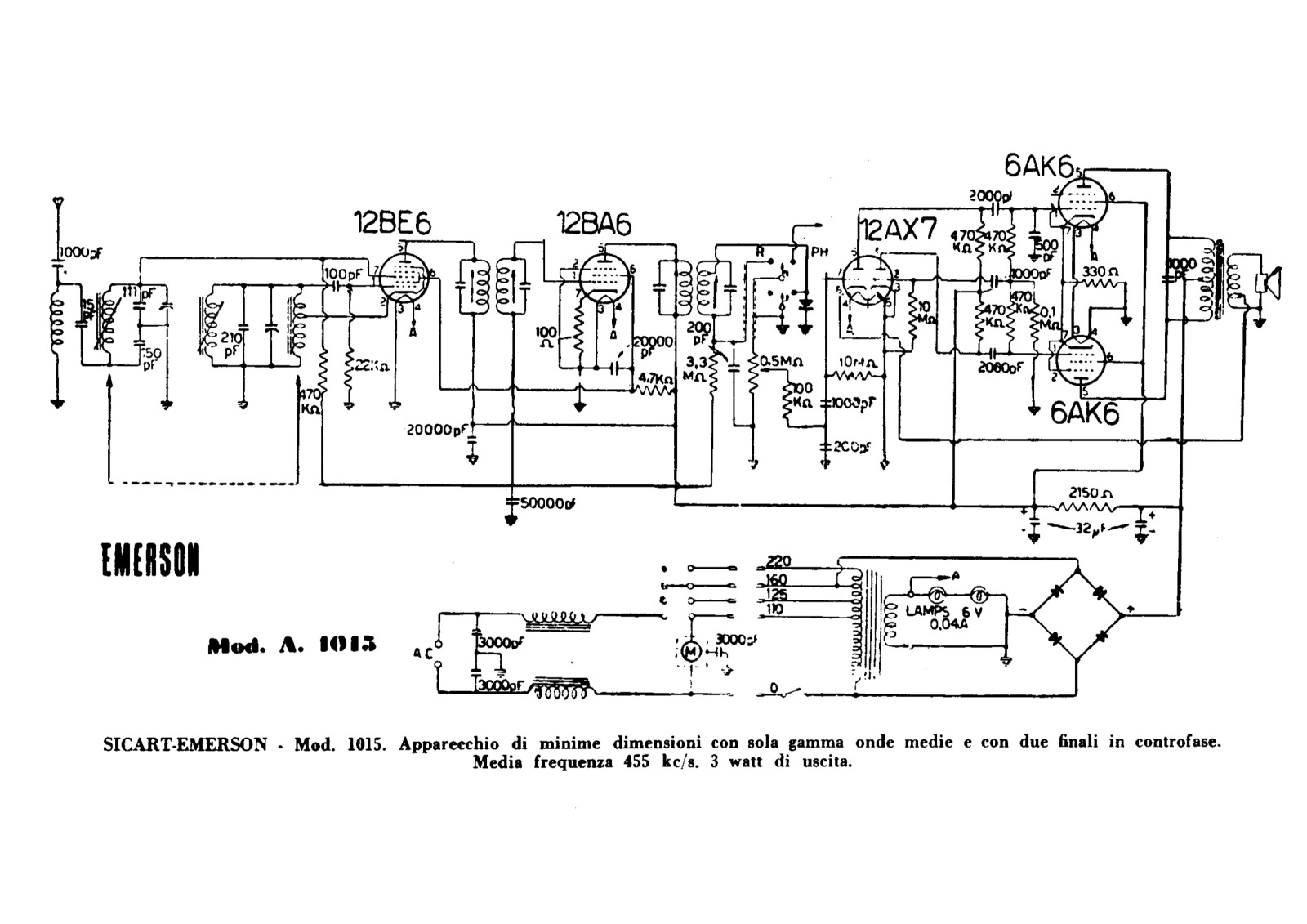 Sicart Emerson a1015 schematic