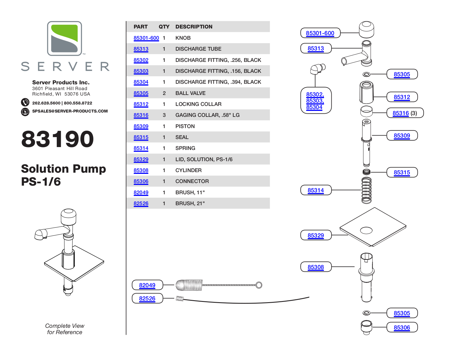 Server 83190 Parts Manual