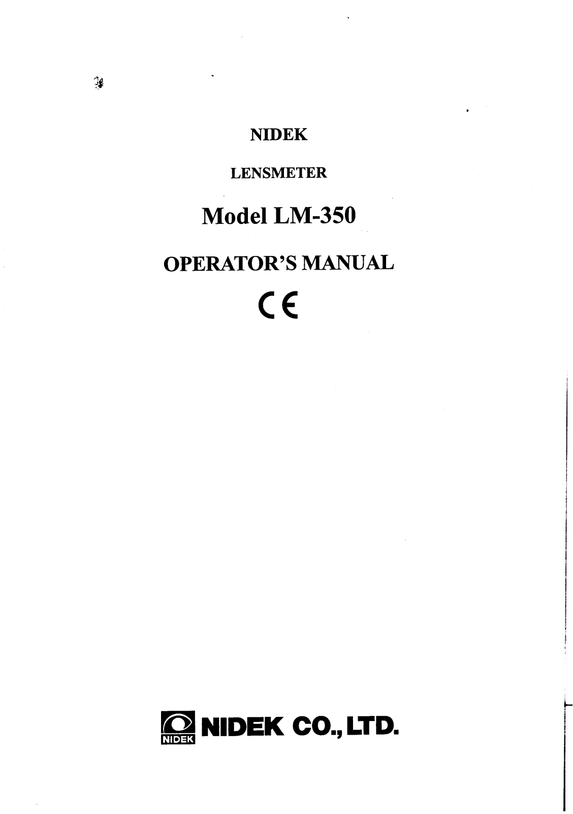 Nidek LM-350 User manual