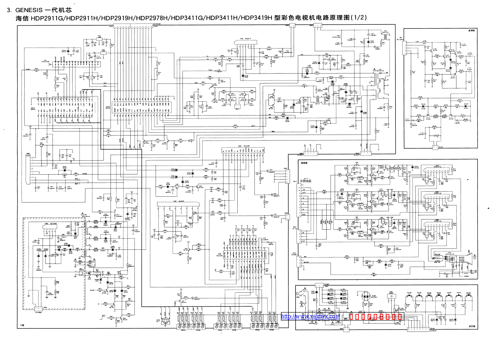 Hisense HDP2911G, HDP2911H, HDP2919H, HDP2978H, HDP3411G Schematic