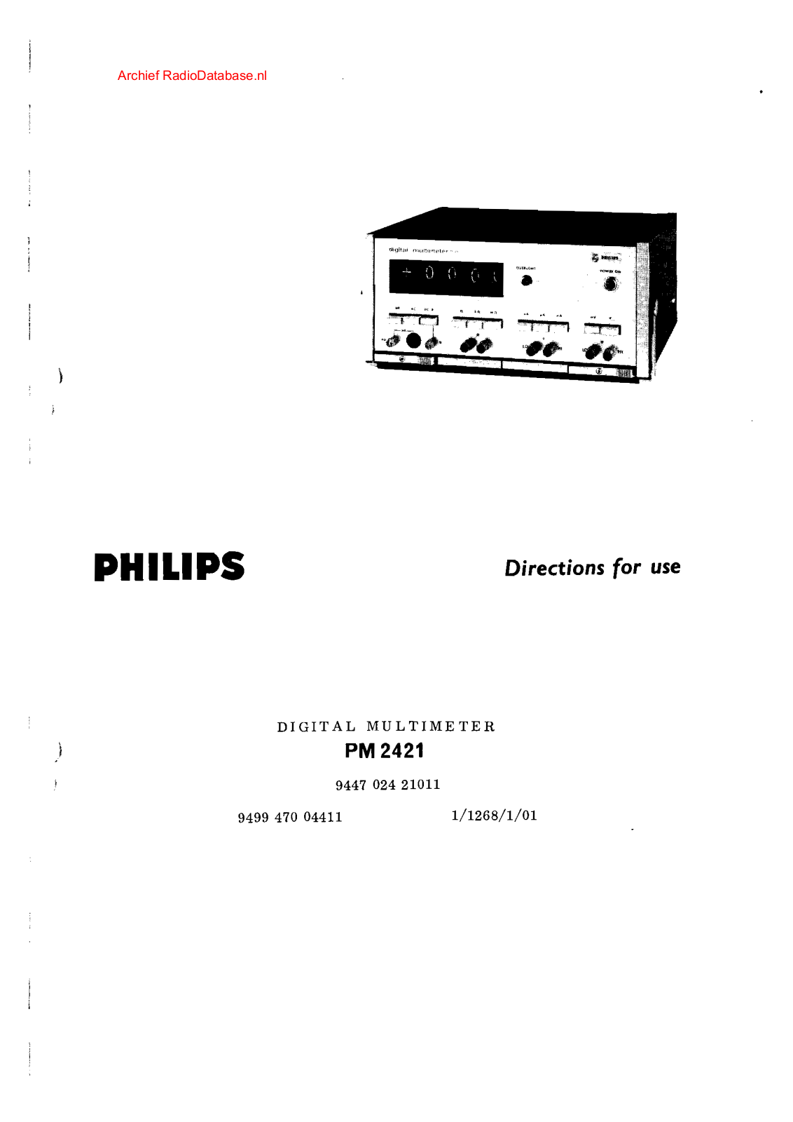 Philips PM 2421 User Manual