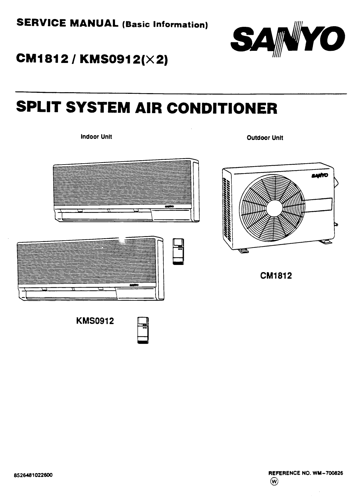 Sanyo KMS0912, CM1812 Service Manual