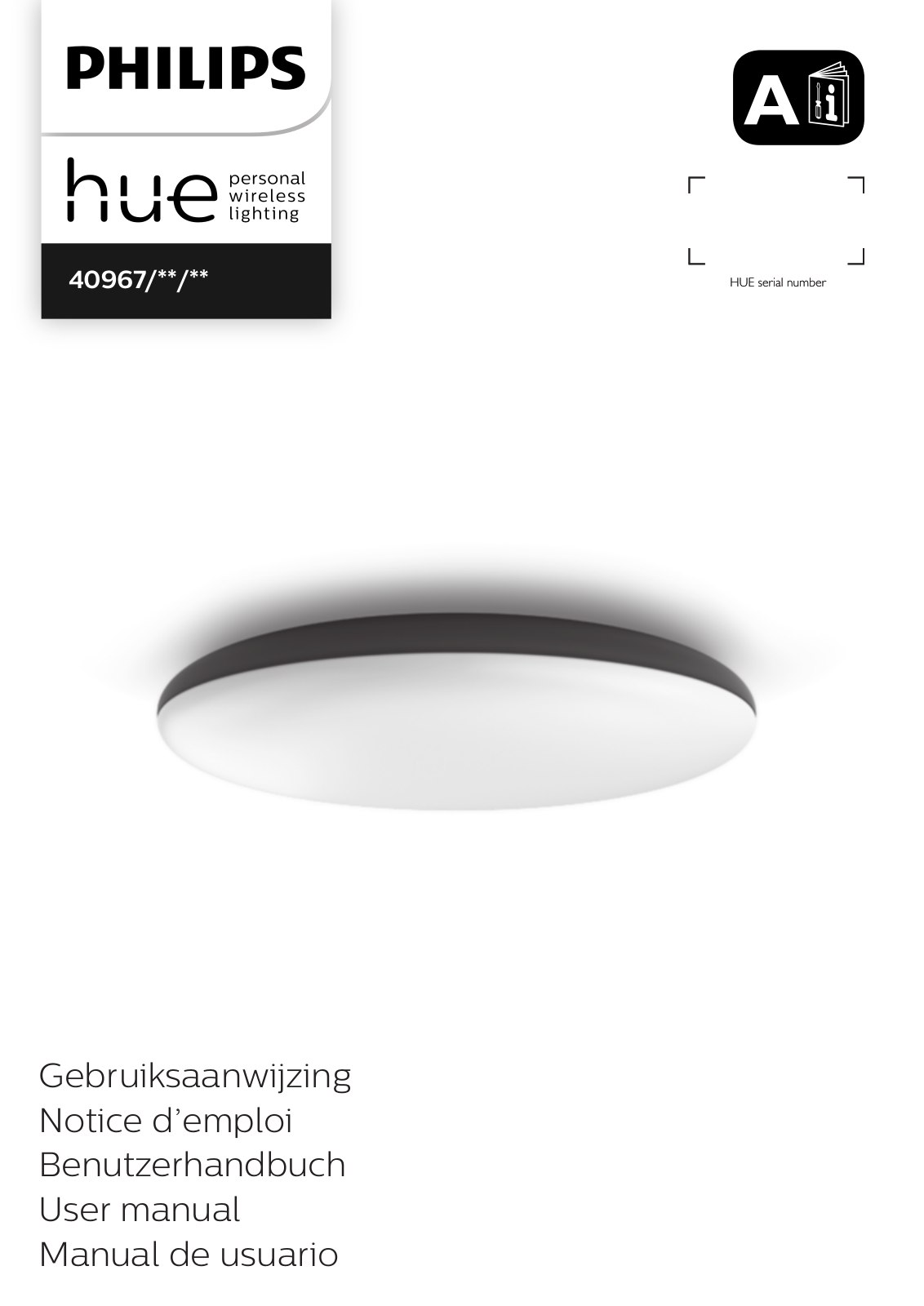 Philips Cher plafondlamp White Ambiance Zwart User manual