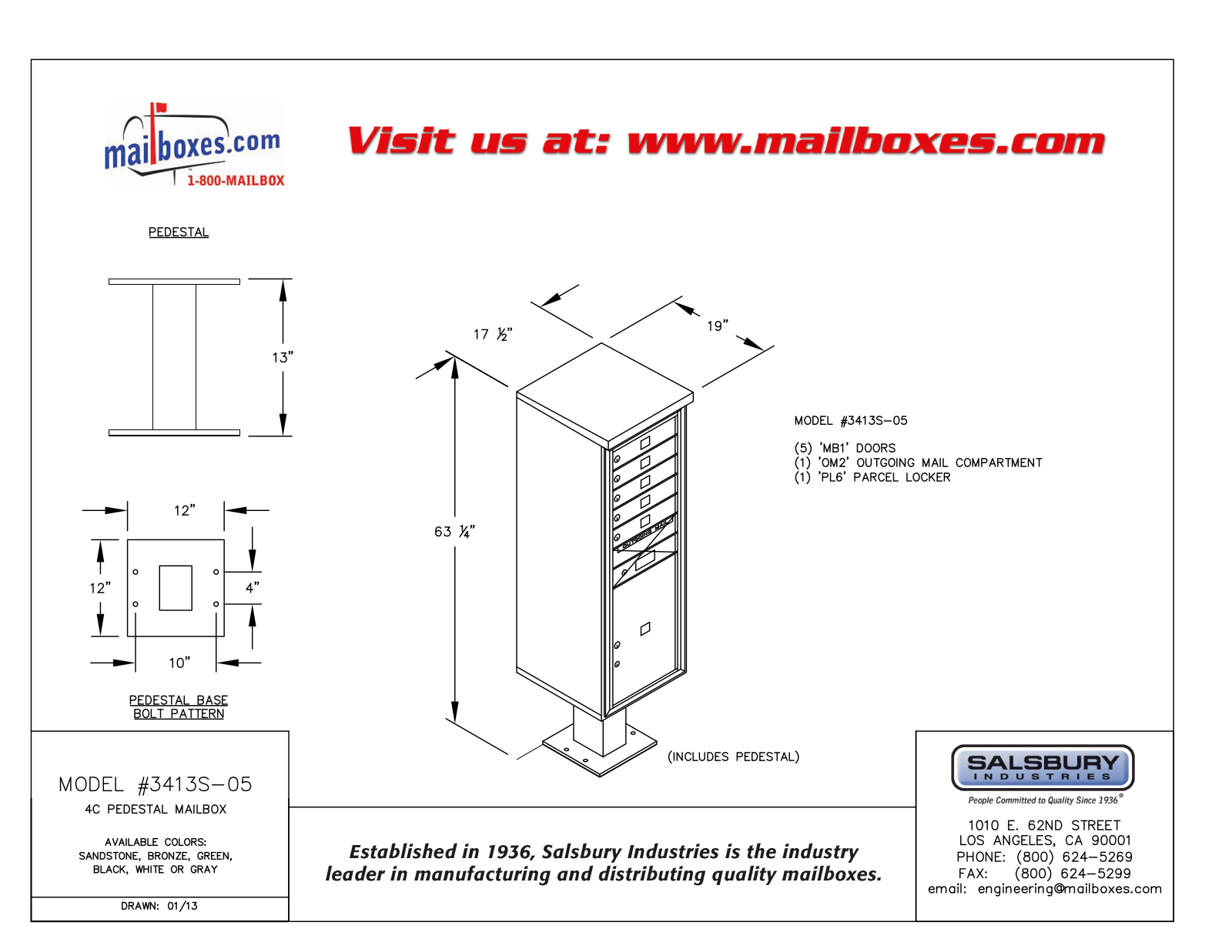 Salsbury Industries 3413S05SAN User Manual