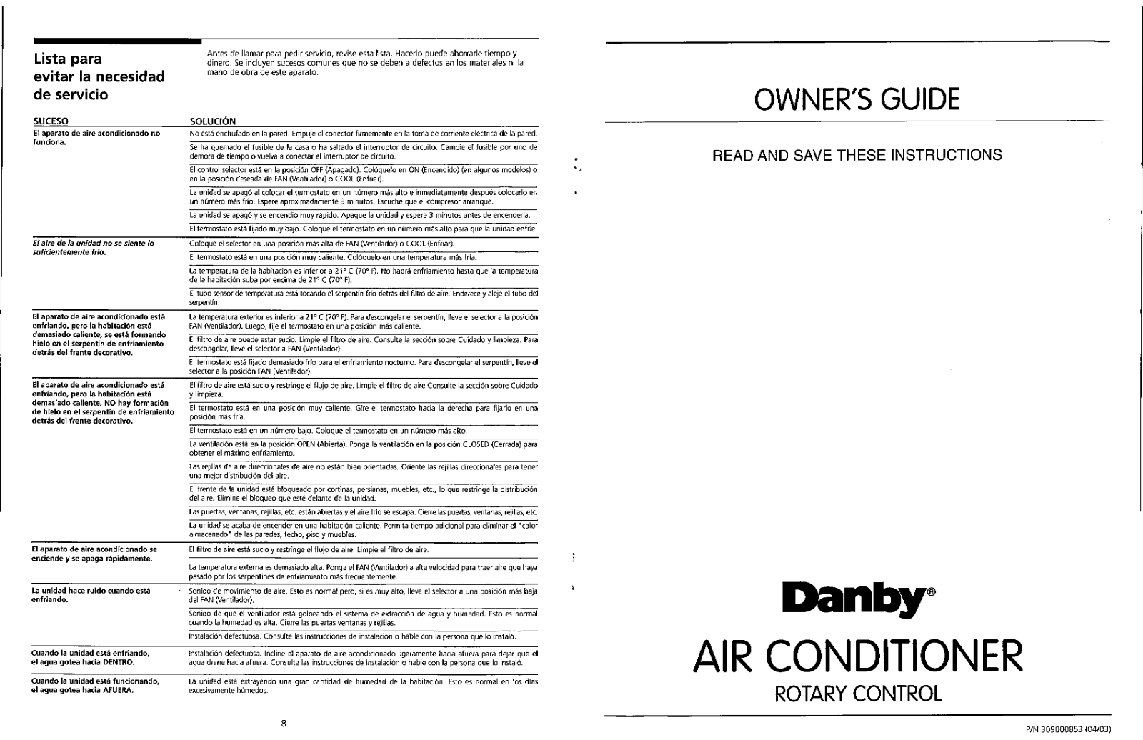 Danby DAC10033TTW User Manual