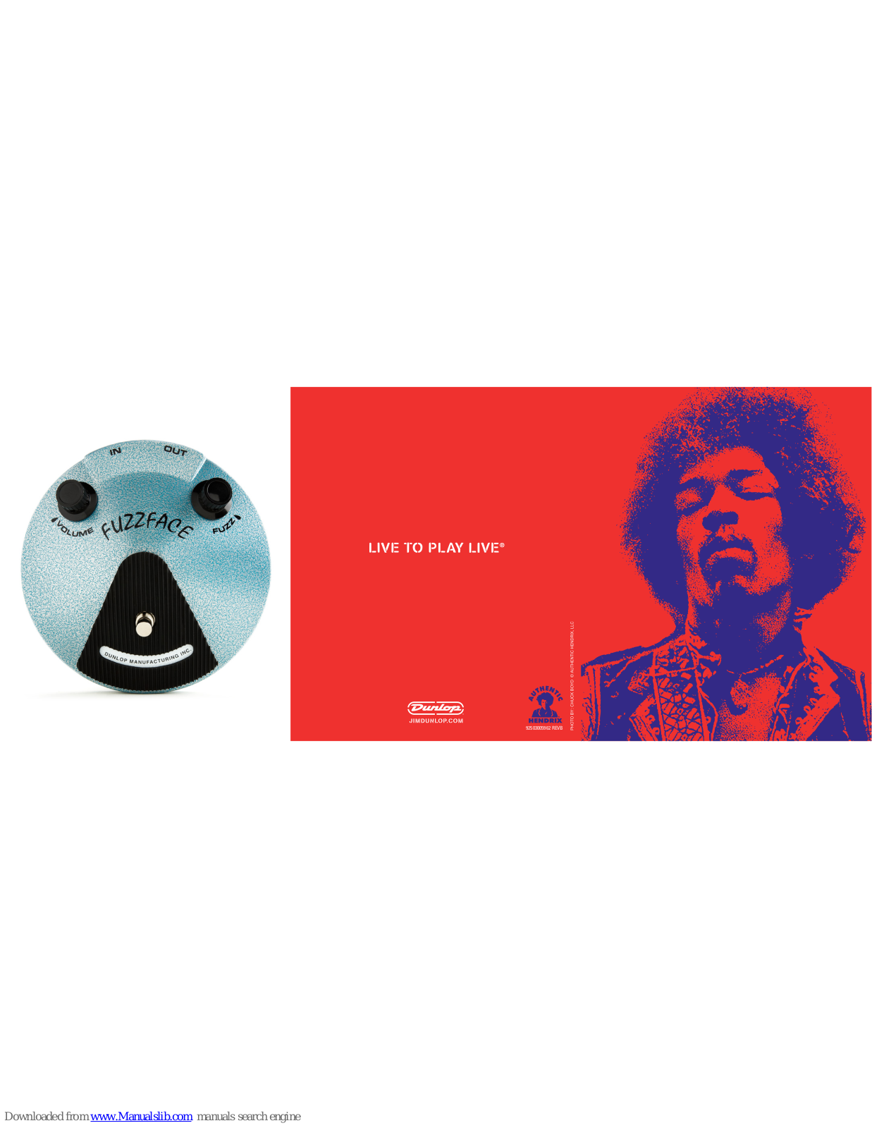 Dunlop JHF1 JIMI HENDRIX FUZZ FACE User Manual