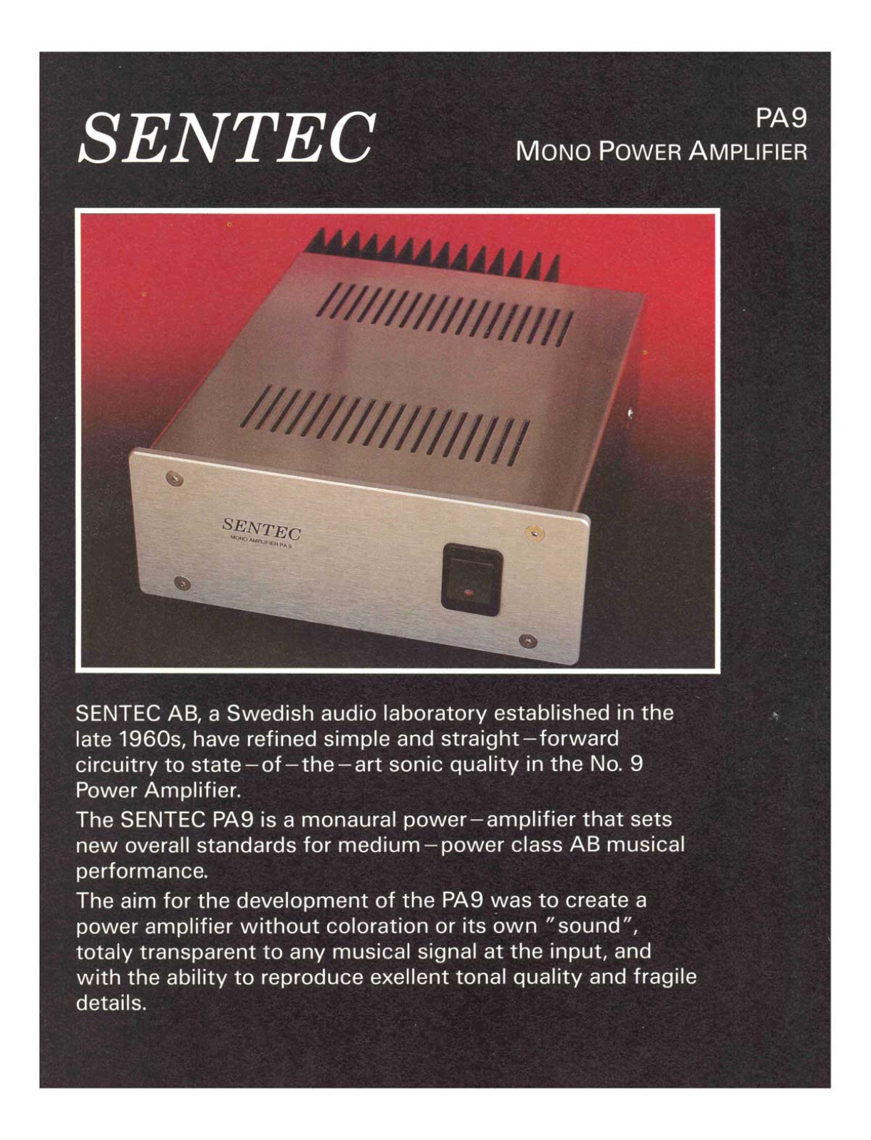 Sentec PA-9 Brochure