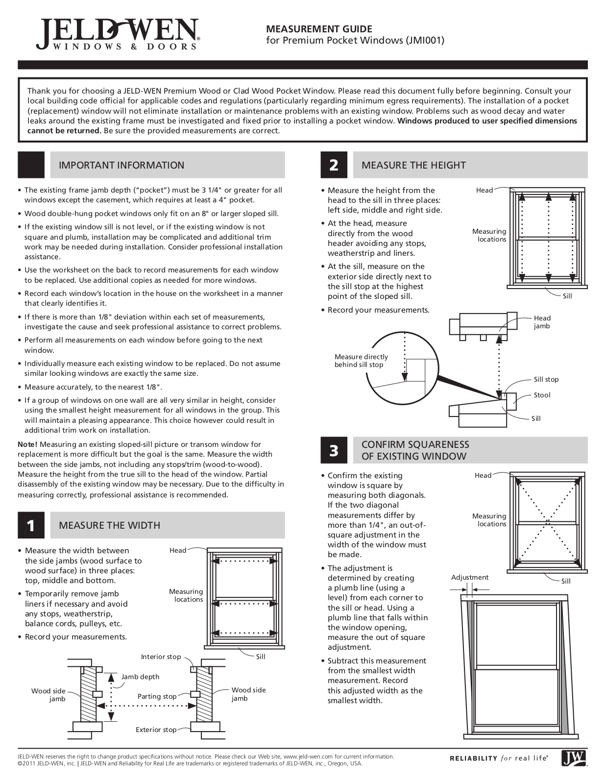 JELD-WEN JMI001 User Manual