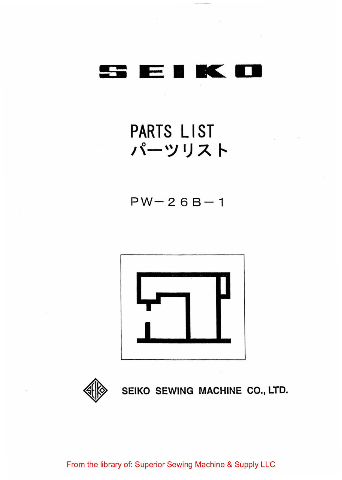 Seiko PW-26B-1 User Manual