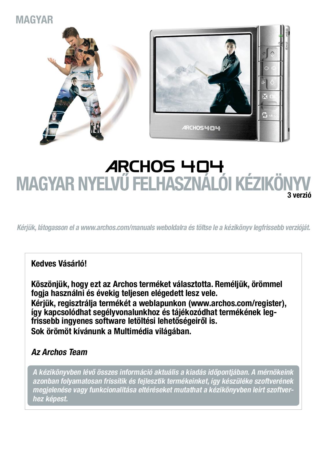 Archos 404 User Manual