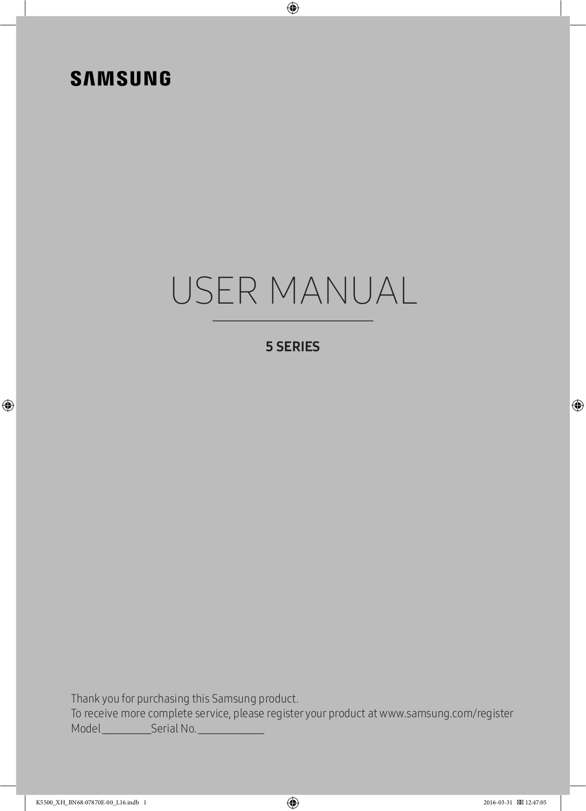 Samsung UE49K5510 User Manual