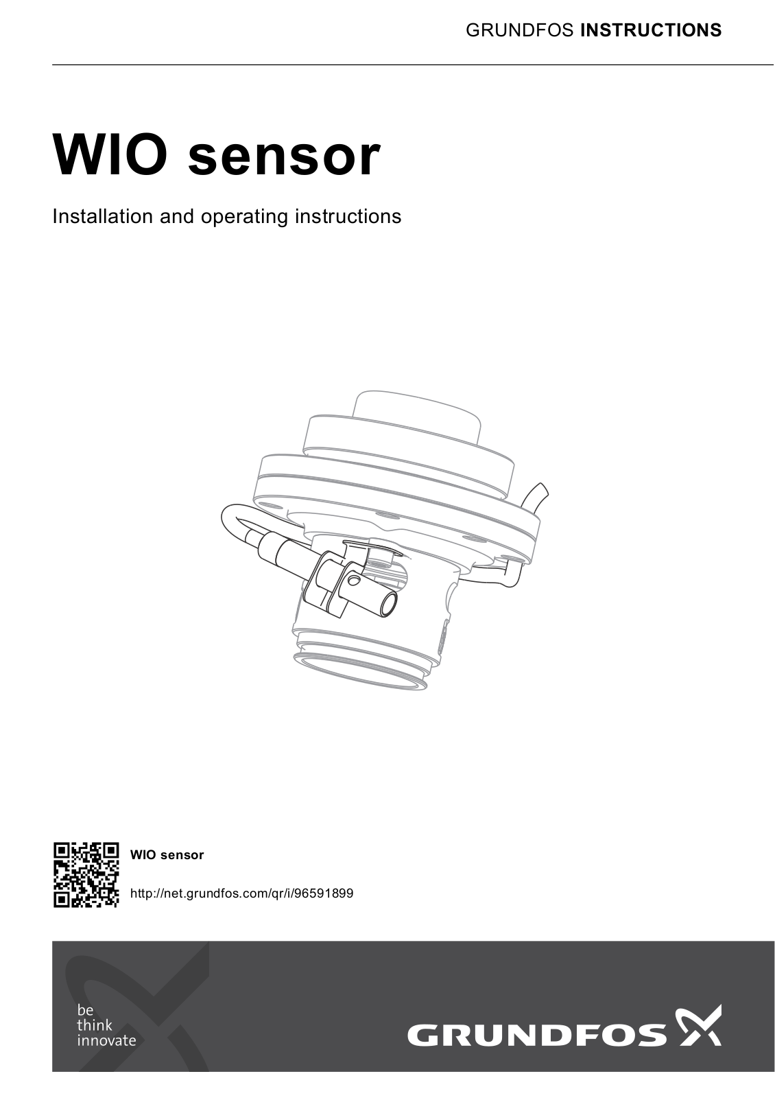 Grundfos WIO sensor Installation And Operating Instructions Manual