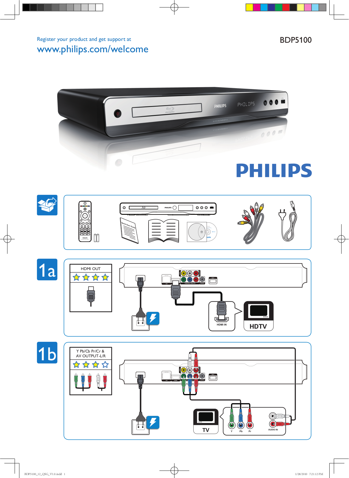 Philips BDP5100/12 Quick Start Guide