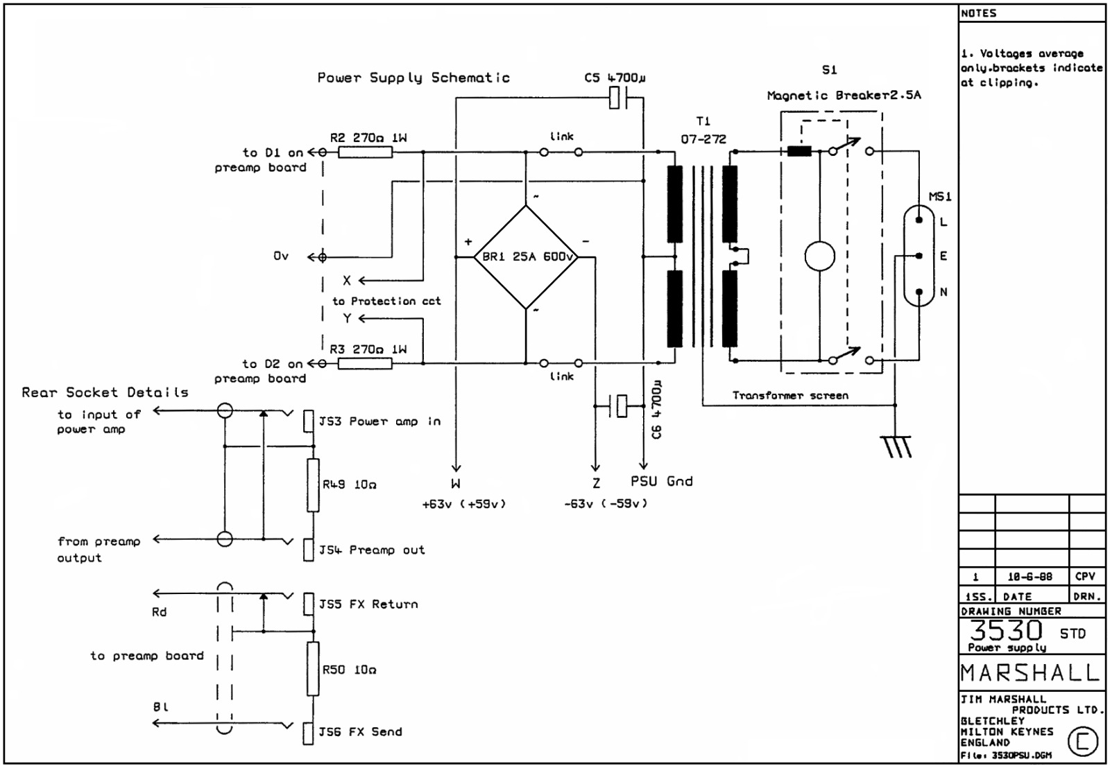 Marshall 3530-Psu Schematic