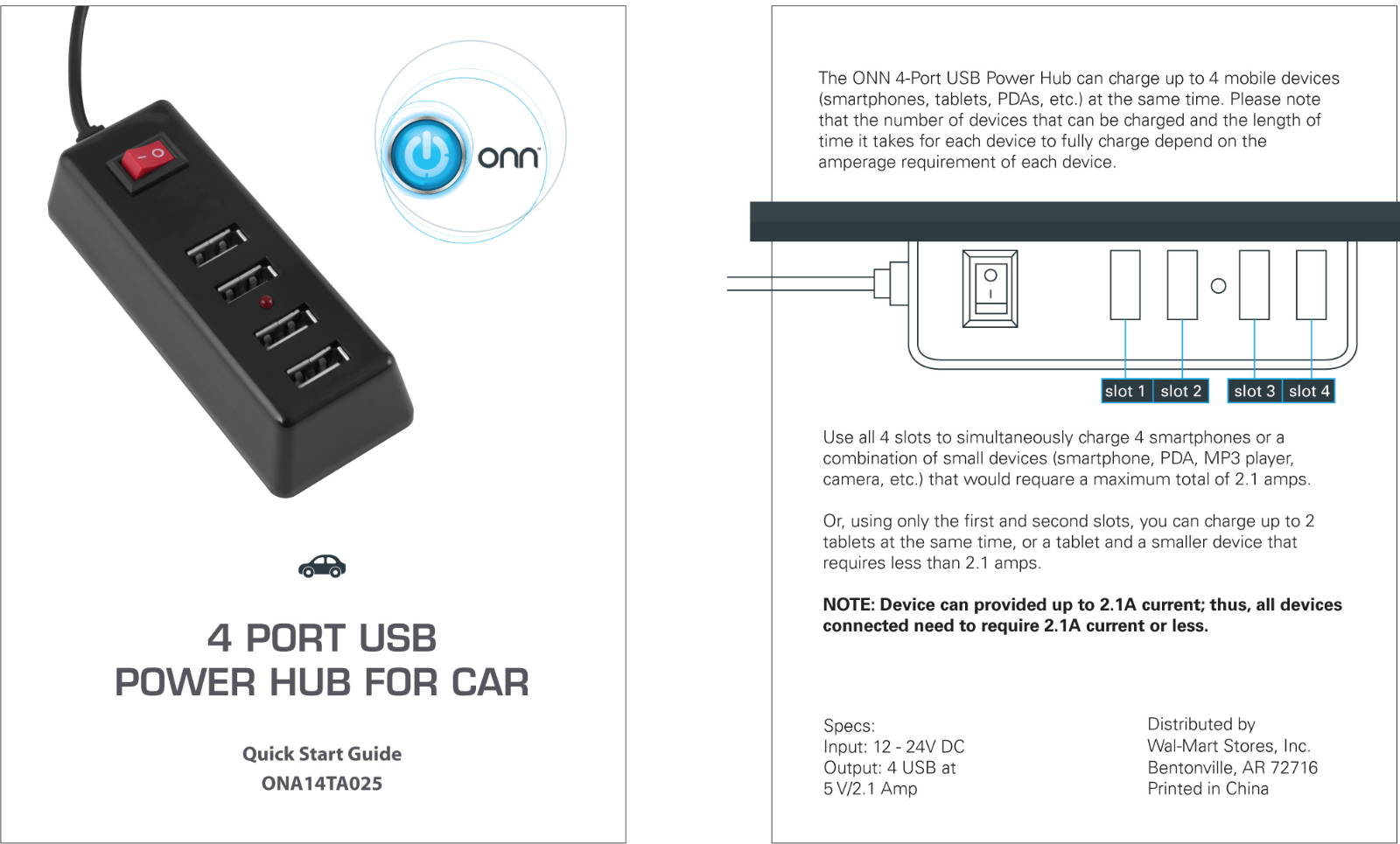 Onn ONA14TA025 User Manual