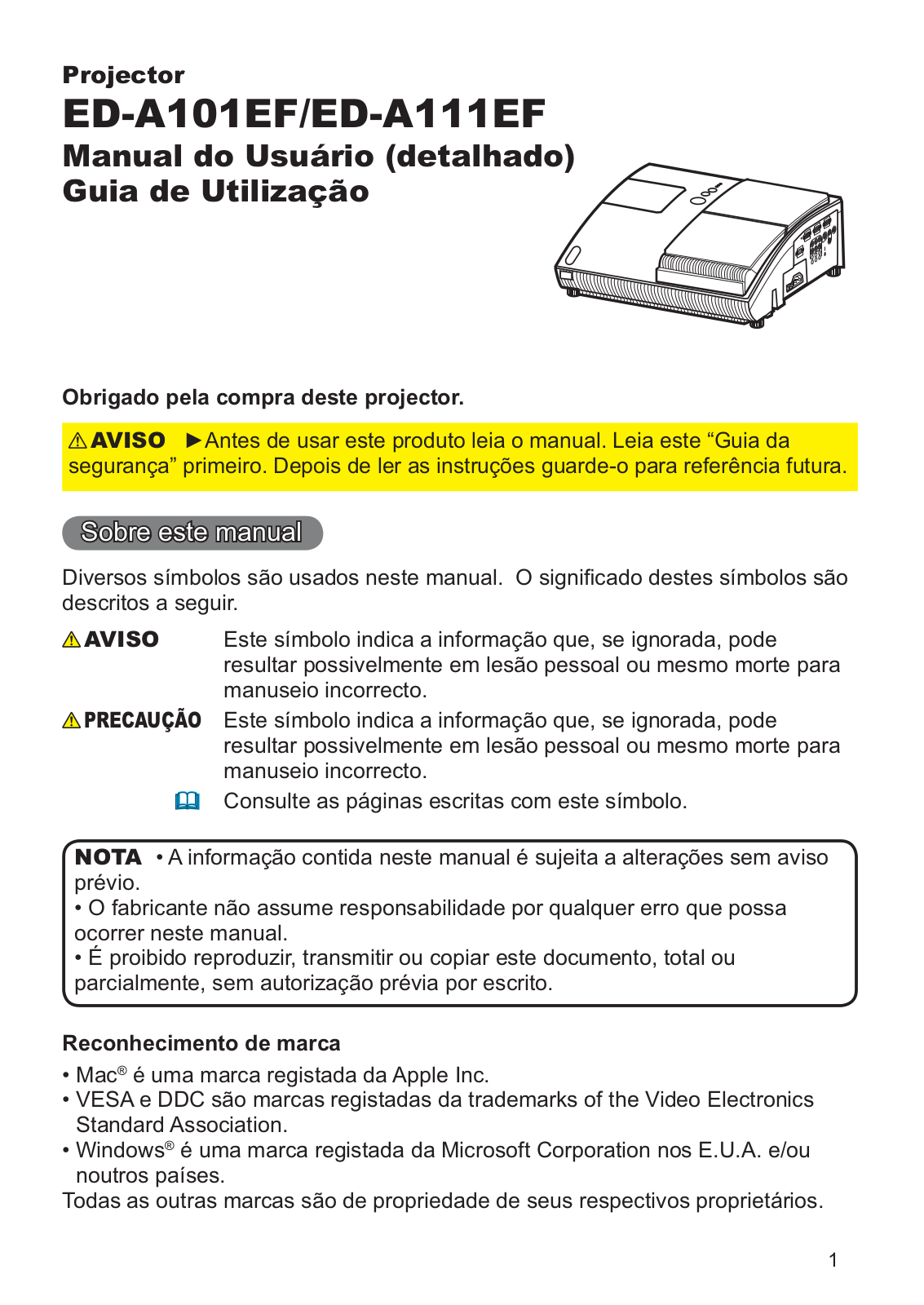 Hitachi ED-A111, ED-A101 User Manual