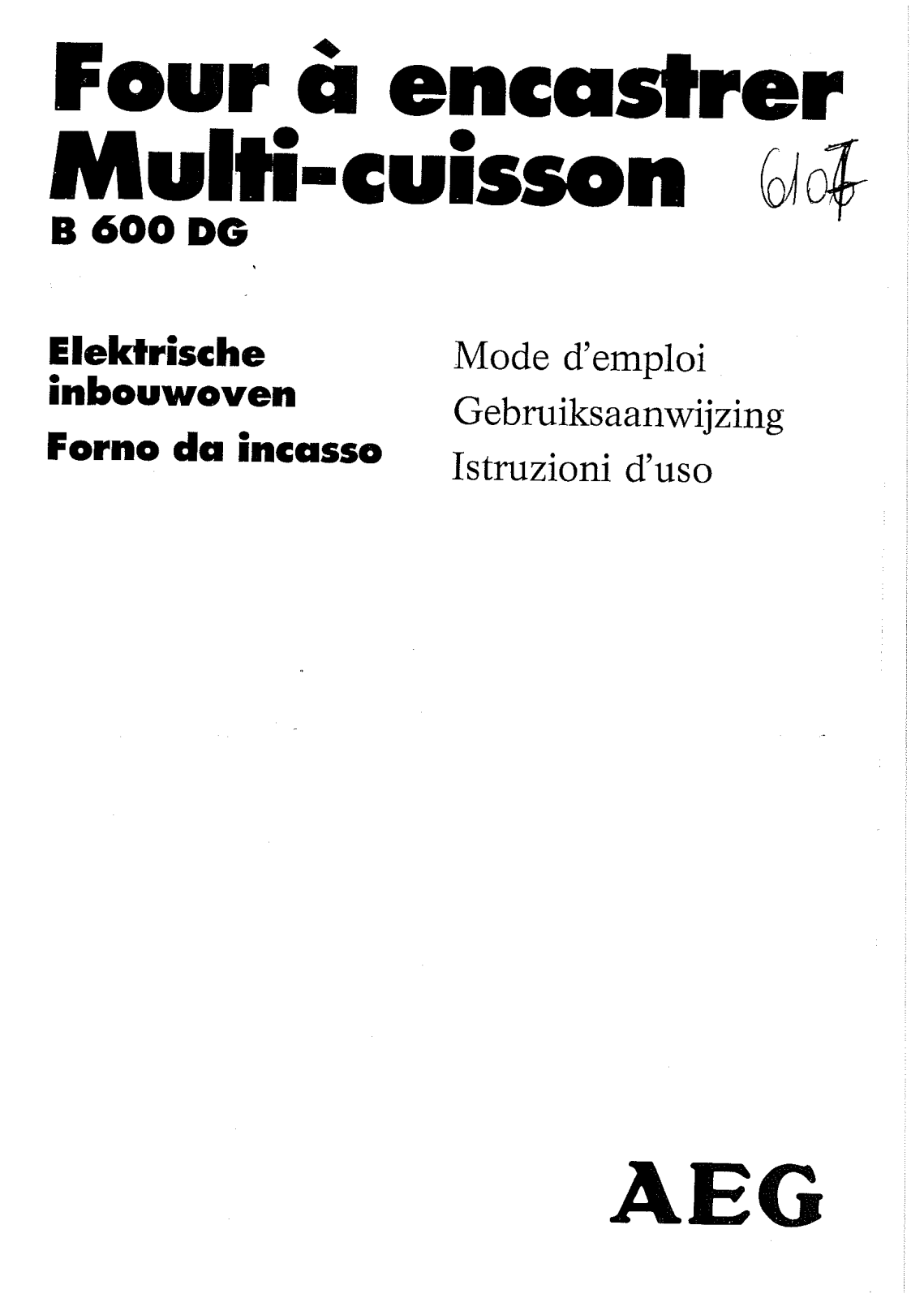 AEG B600DG-W User Manual