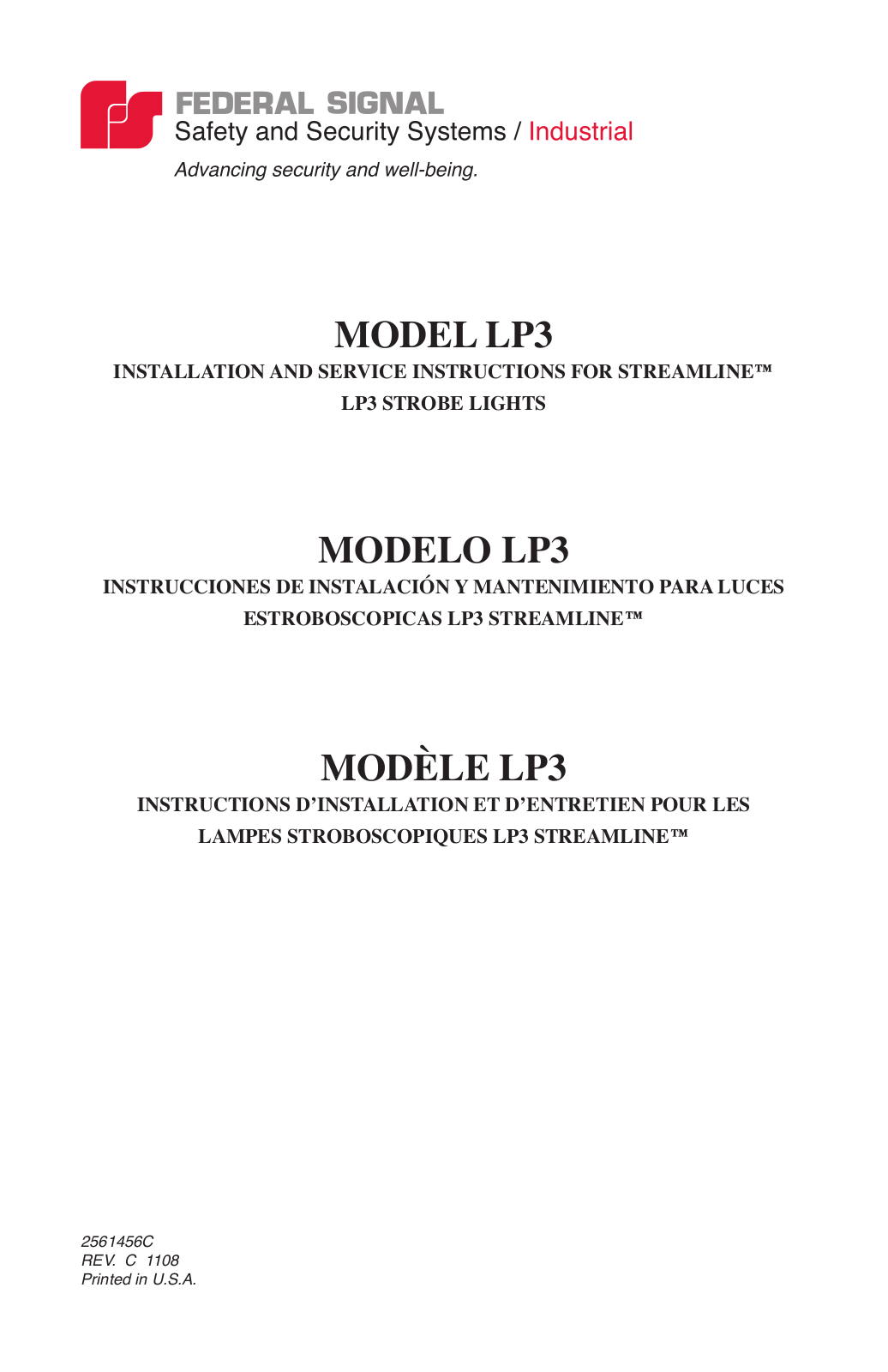 Federal Signal LP3 Users Manual