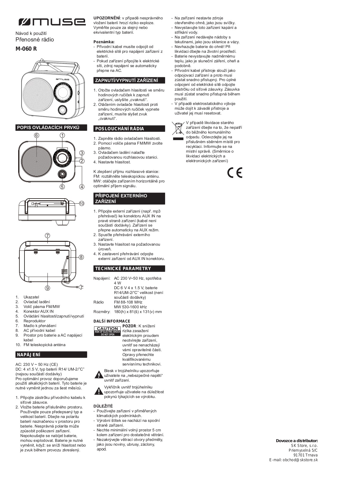 MUSE M-62UK, M-062LD, M-060 UK, M-060 NY User Manual