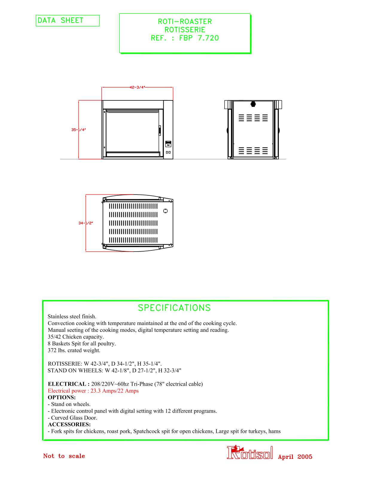 Rotisol FBP 7.720, fbp7.720usa User Manual