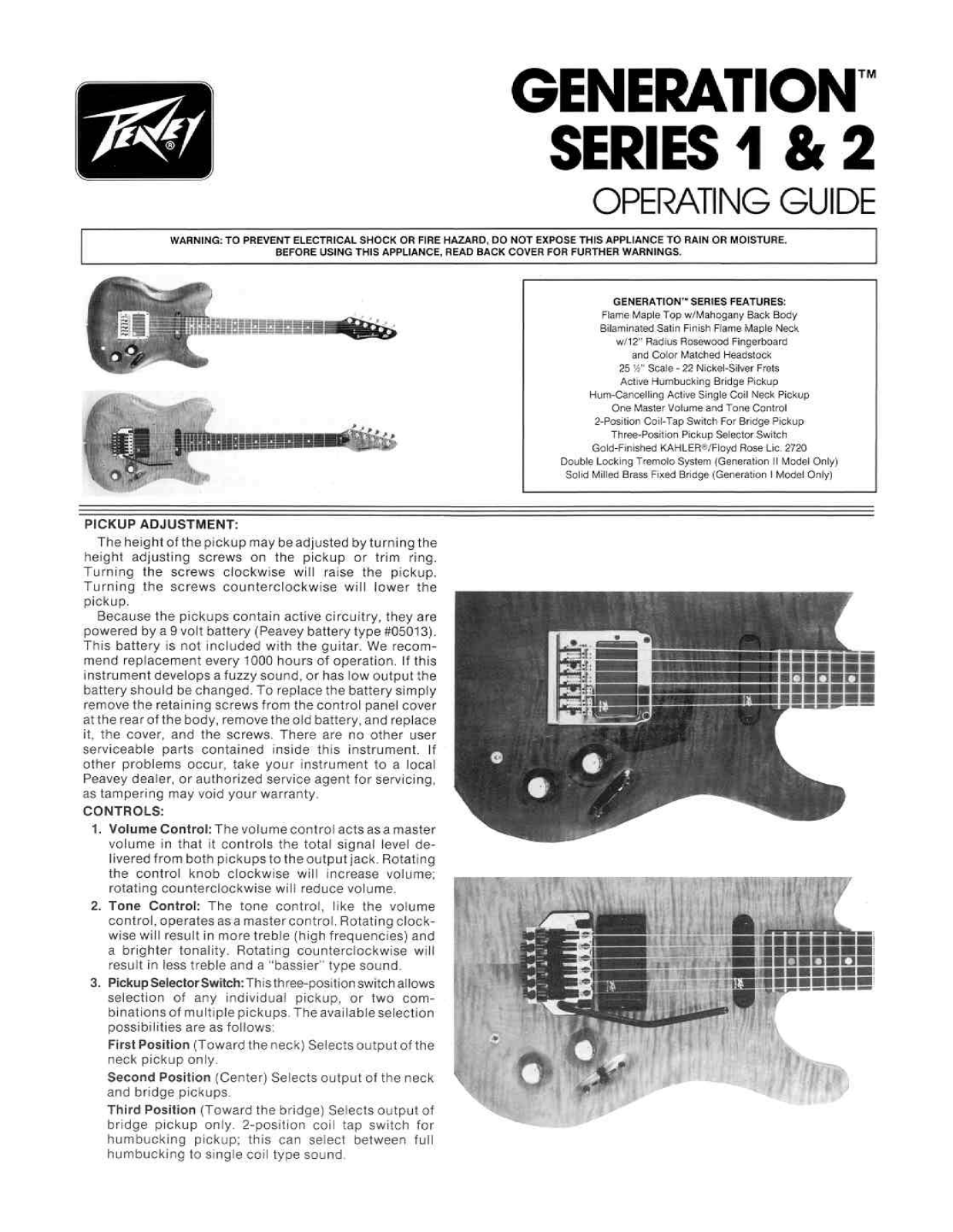 Peavey Series 1, Series 2 User Manual