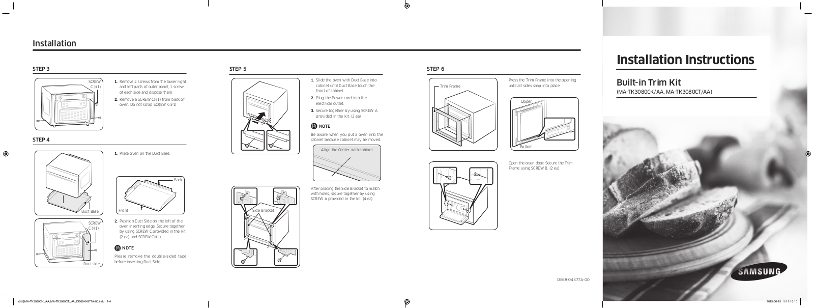 Samsung MA-TK3080CK, MA-TK3080CT Installation Guide