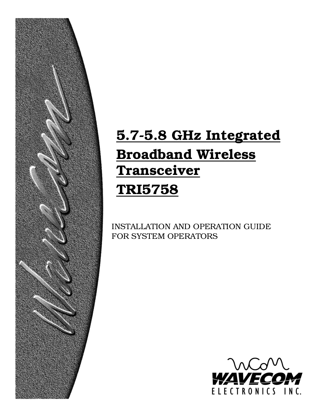 Vecima Networks TRI5758 User Manual